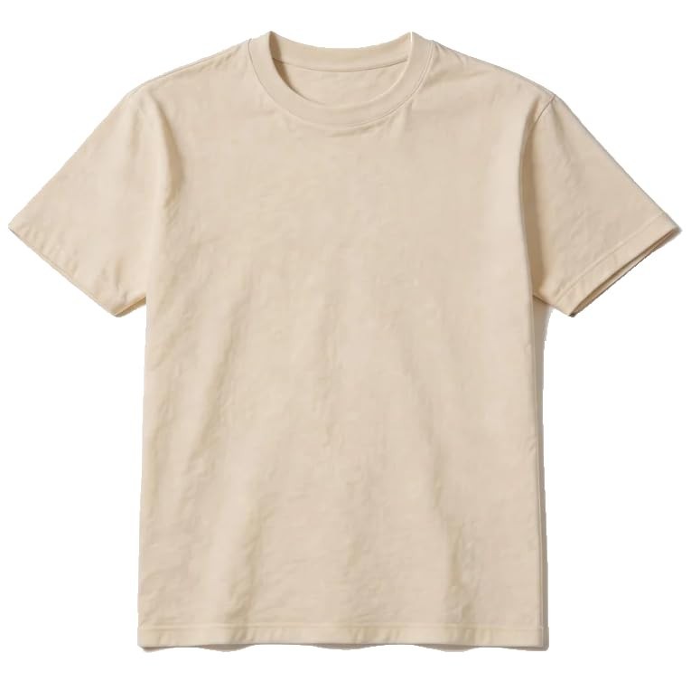 Classic Men’s T-Shirt, Soft Cotton Comfort Short Sleeve Undershirt, Beige