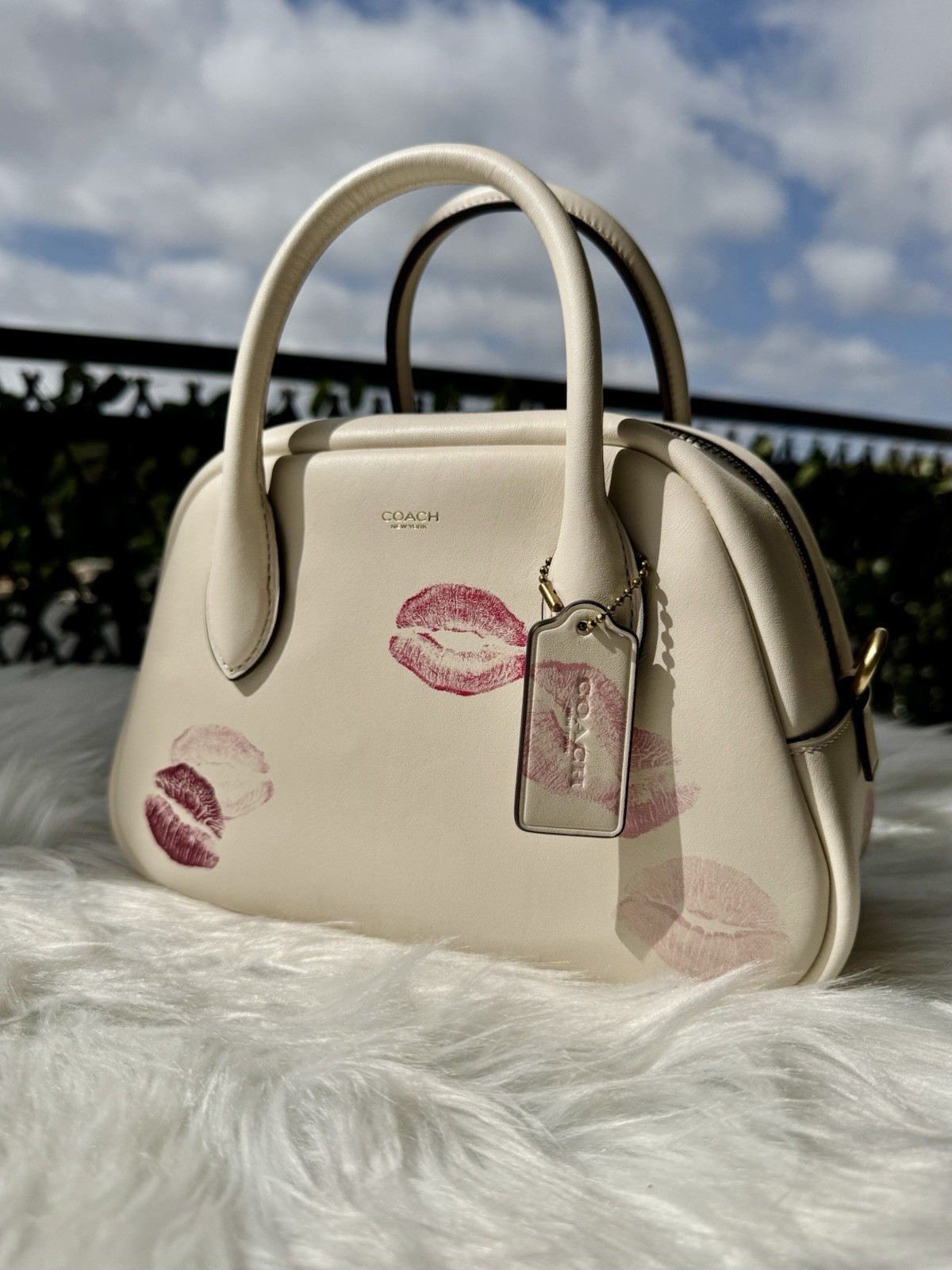 COACH Borough Bowling Bag w/ Lip Print
