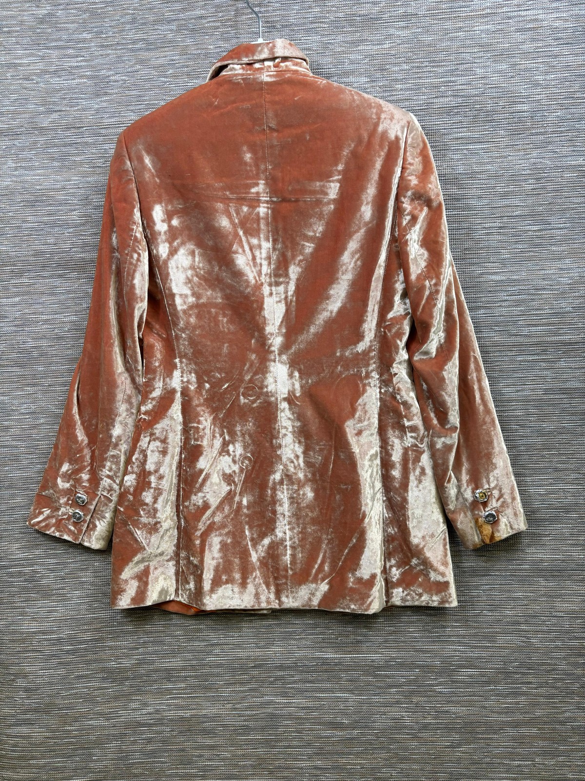 Vintage Versus Gianni Versace Blazer Womens 42 Orange Velvet Made Italy 90s