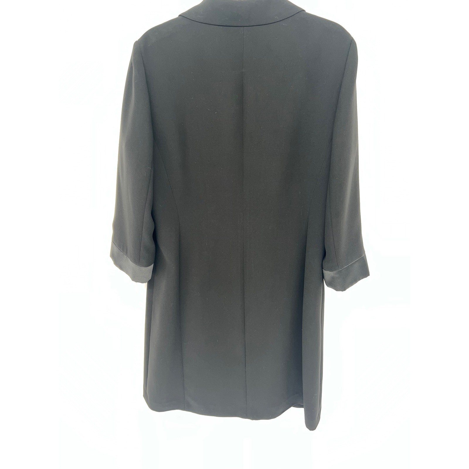 Alyssa Black Tuxedo Wrap Dress Satin Lapel Rhinestone Detail 12P 8223P845