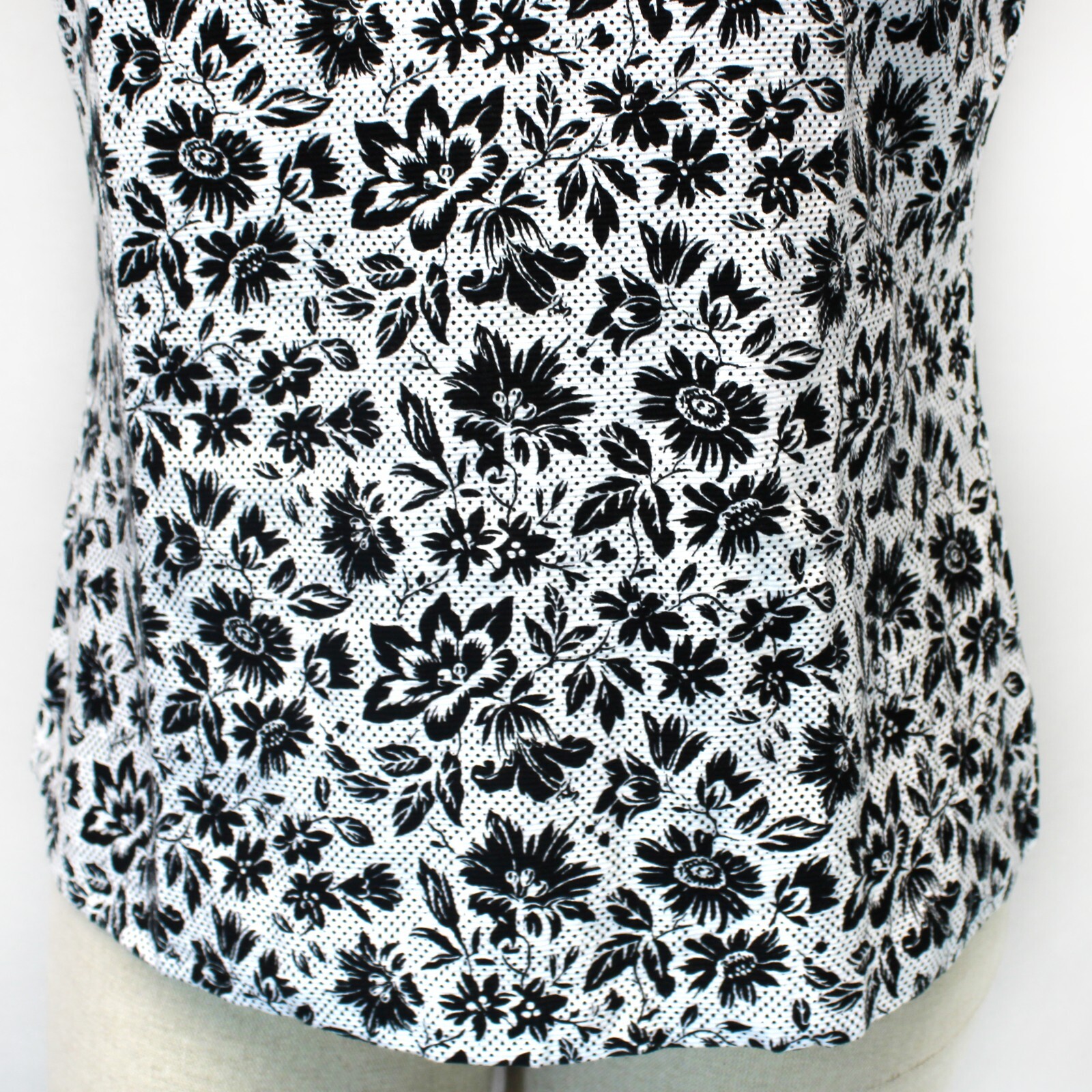 TALBOTS Plus BUTTON DETAIL FUNNEL NECK TANK DOTTED FLORAL TANK TOP 2X Petite