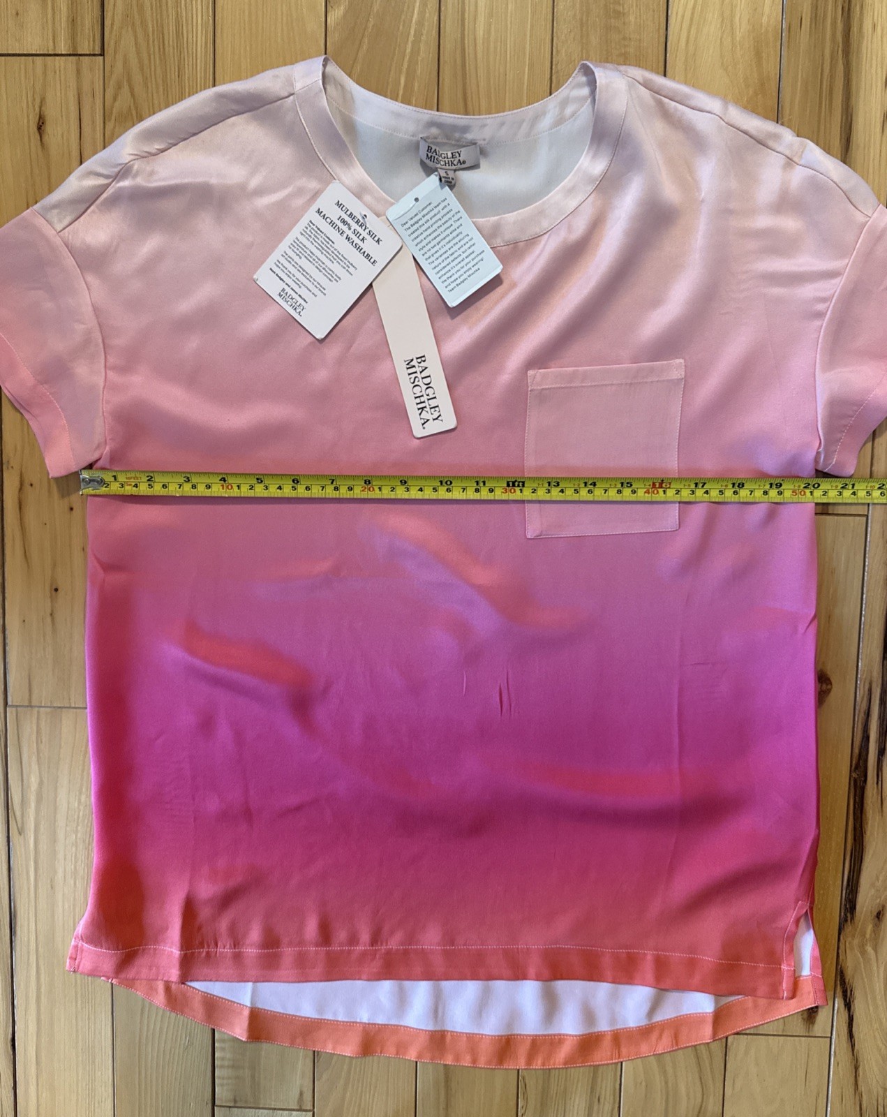 BADGLEY MISCHKA Ombre Mulberry Silk Blouse Women’s Size S Multi NWT