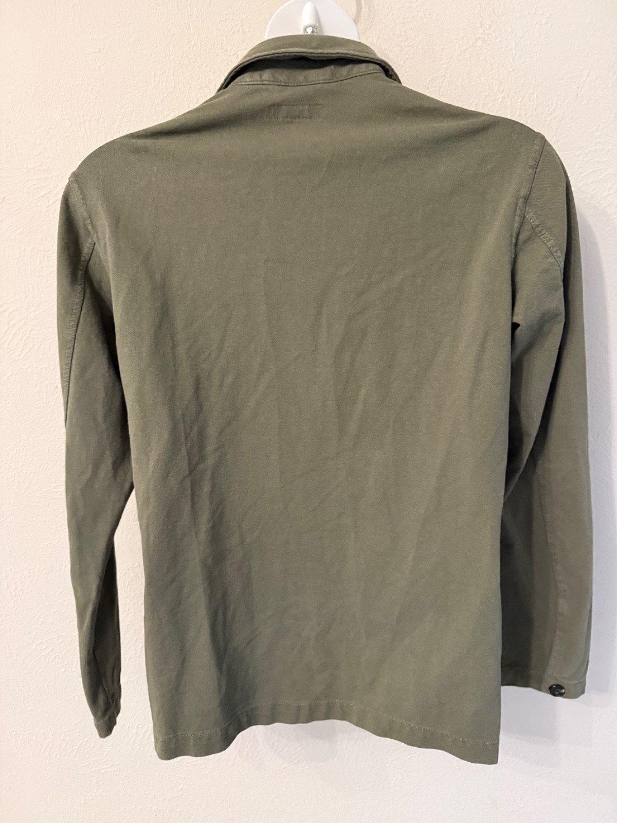 Uniqlo size M cotton blend utility jacket shacket patch pockets green