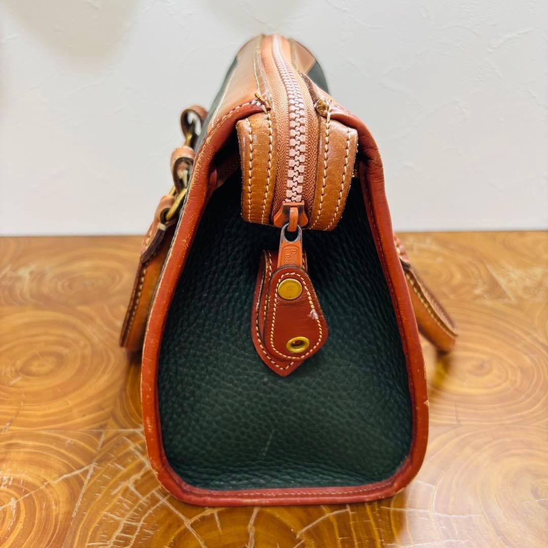 Dooney & Bourke Mini Boston Bag Green US 11.6in Pebbled Leather Vintage Japan