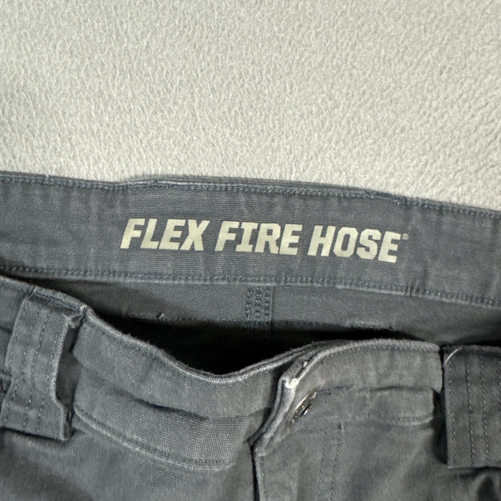 Duluth Flex Fire Hose Pants Mens 42×32 (Fits 38×32) Gray Ultimate Relaxed Cargo