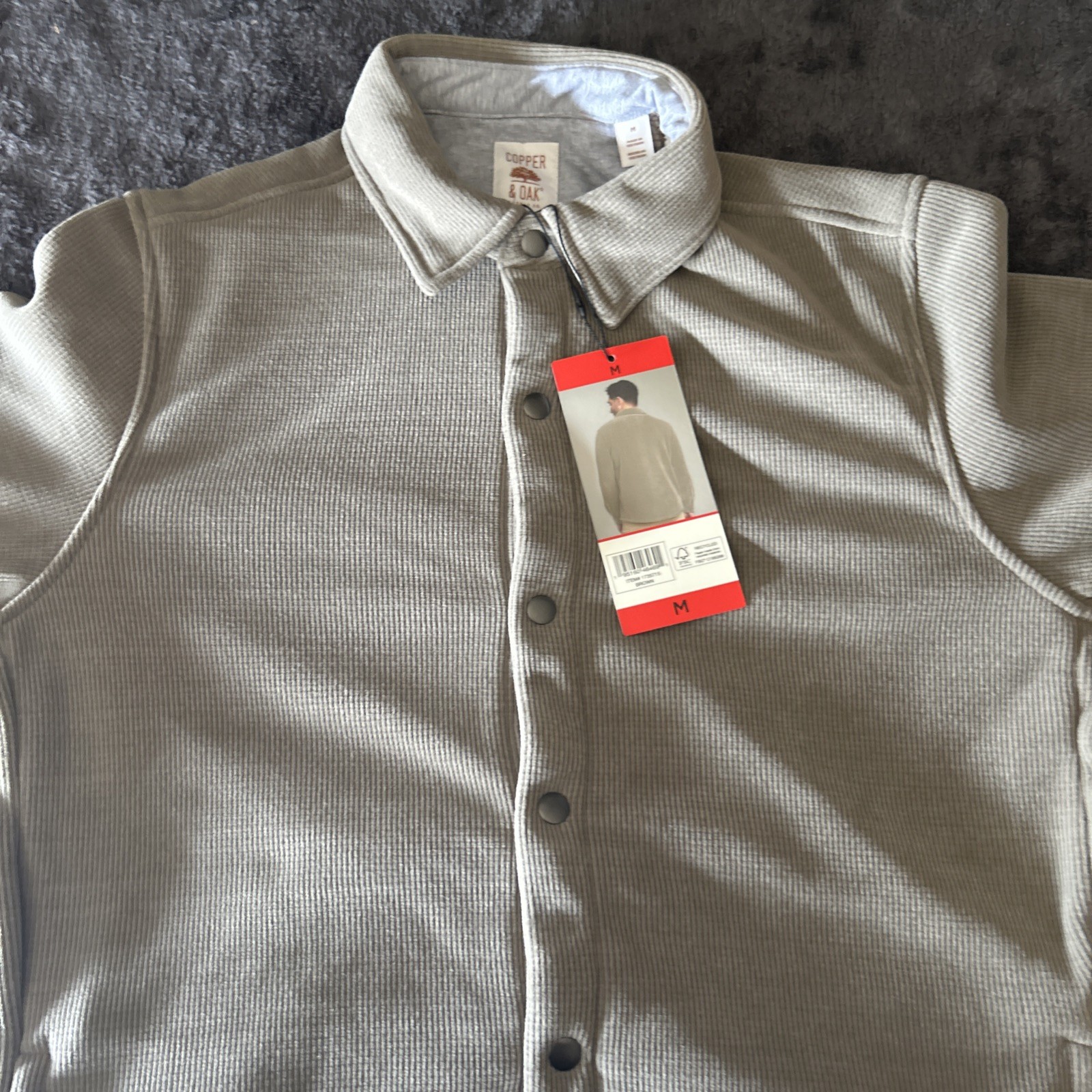 Copper & Oak Men’s Side Pocket Comfort Stretch Jacket, Brown, Size M