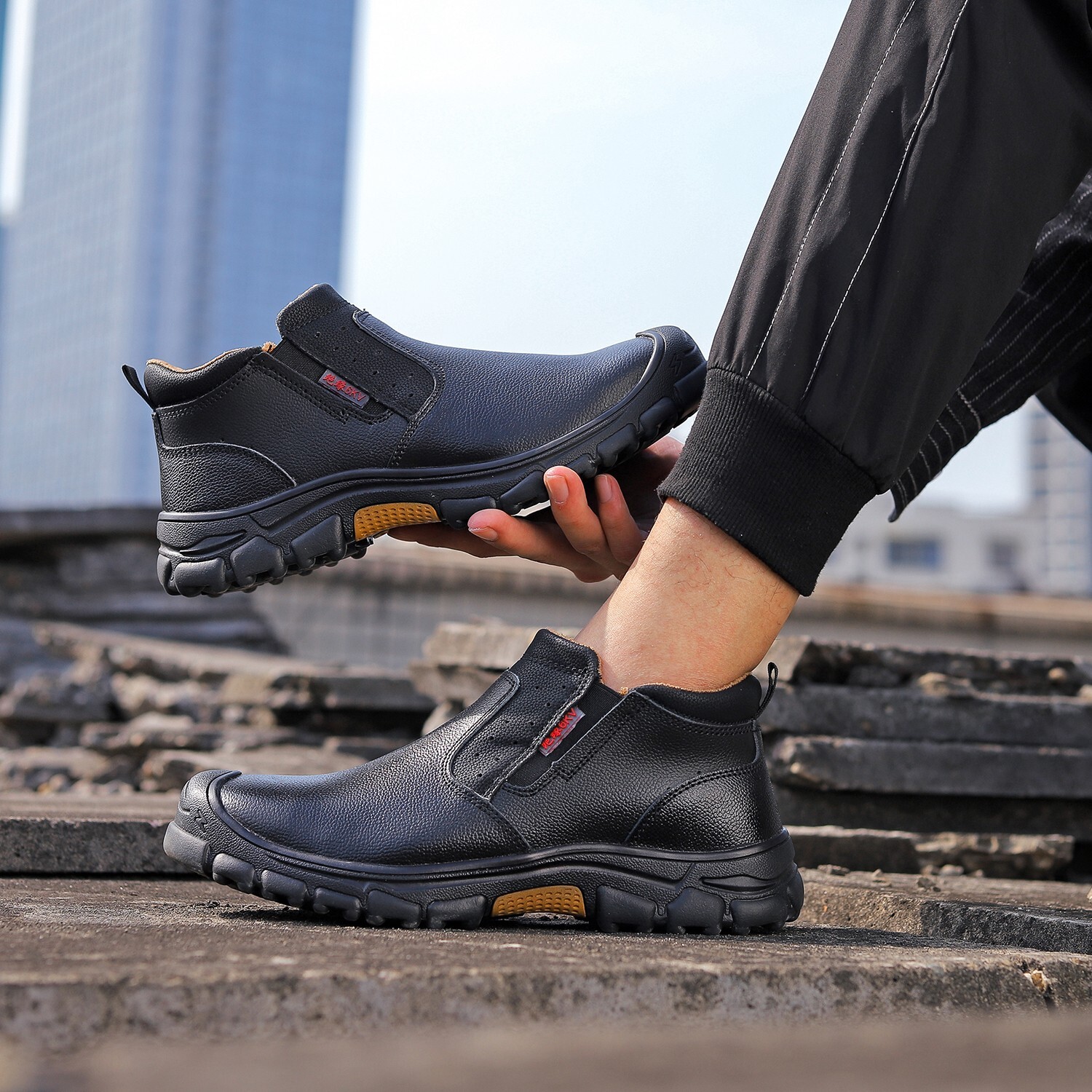 Steel toe shoes for Men New Composite toe work boot Anti-slip Welder Boots