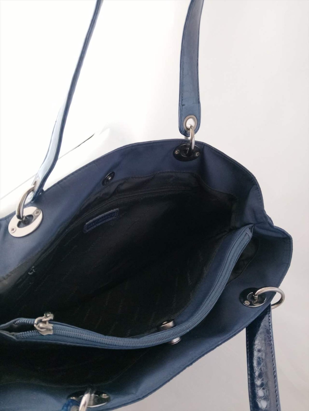 SANT MARIOS Leather Shoulder Bag Blue Size: W:15.7×H: 11.4in. [Unused] Italy