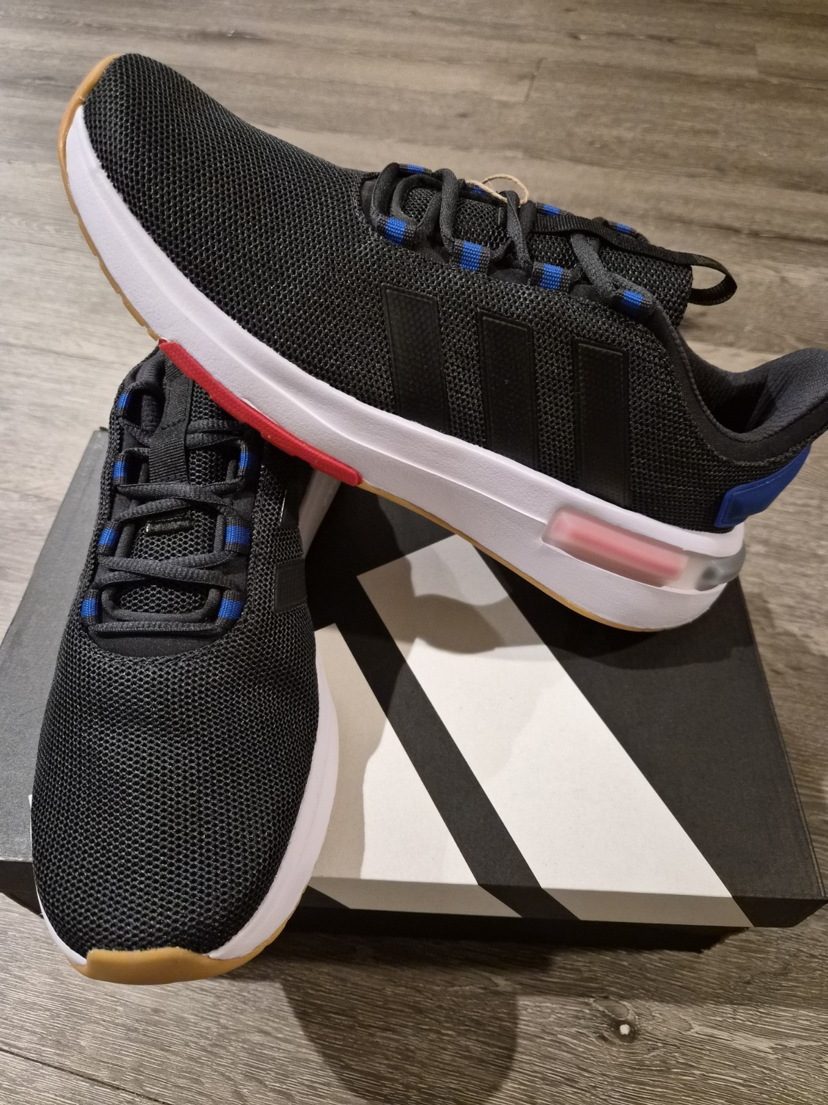 adidas Racer TR23 Carbon Black Royal Blue Gum IG7328 Men’s Size 9.5 New W/ Box