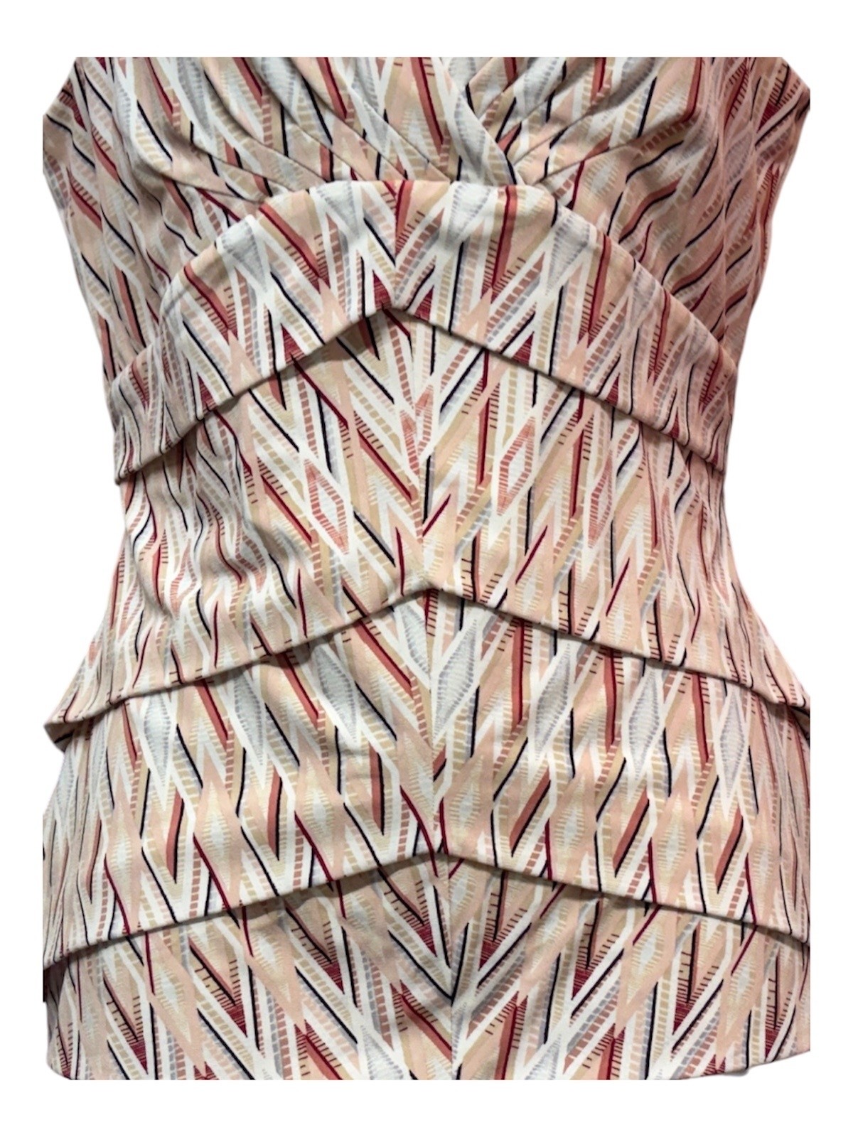 White House Black Market Sleeveless Tank Geometric Pattern in Warm Tones Size S