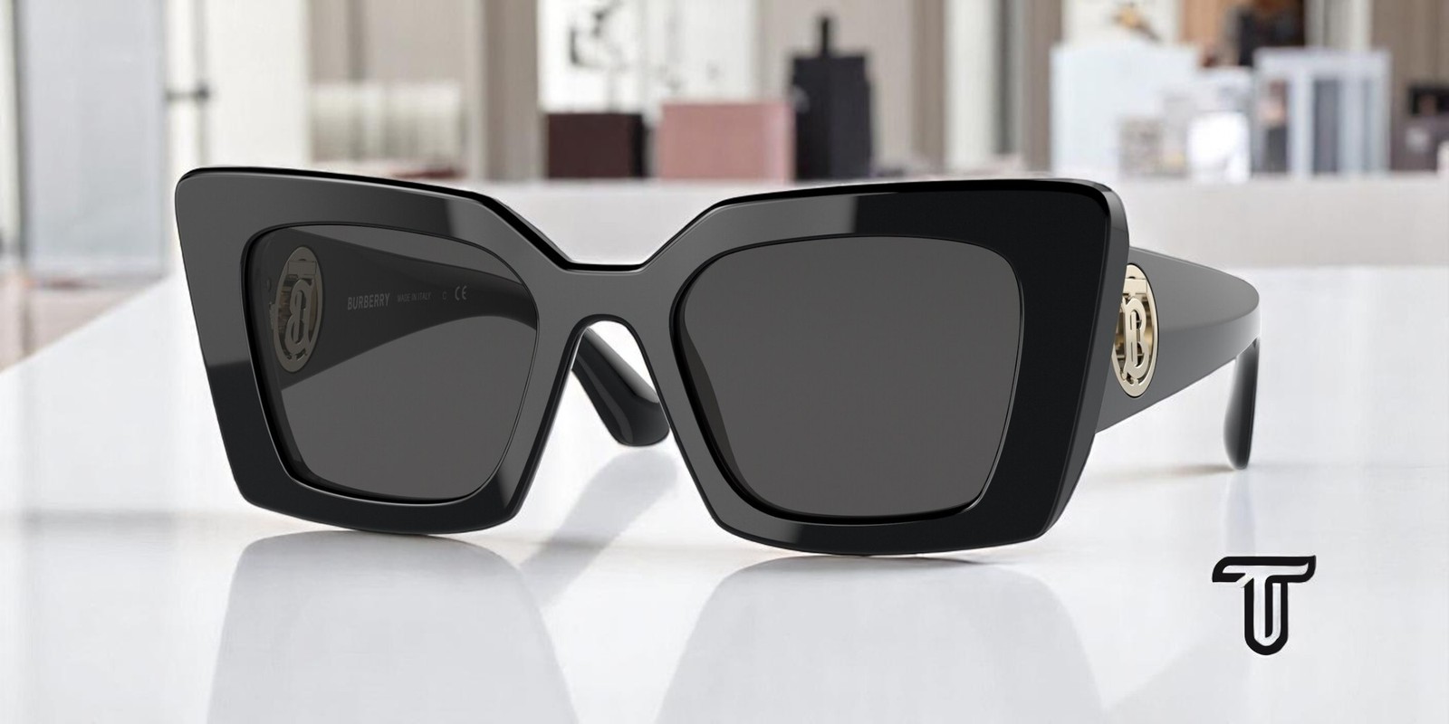 BURBERRY Daisy BE4344 300187 Black Dark Grey 51 mm Women’s Sunglasses