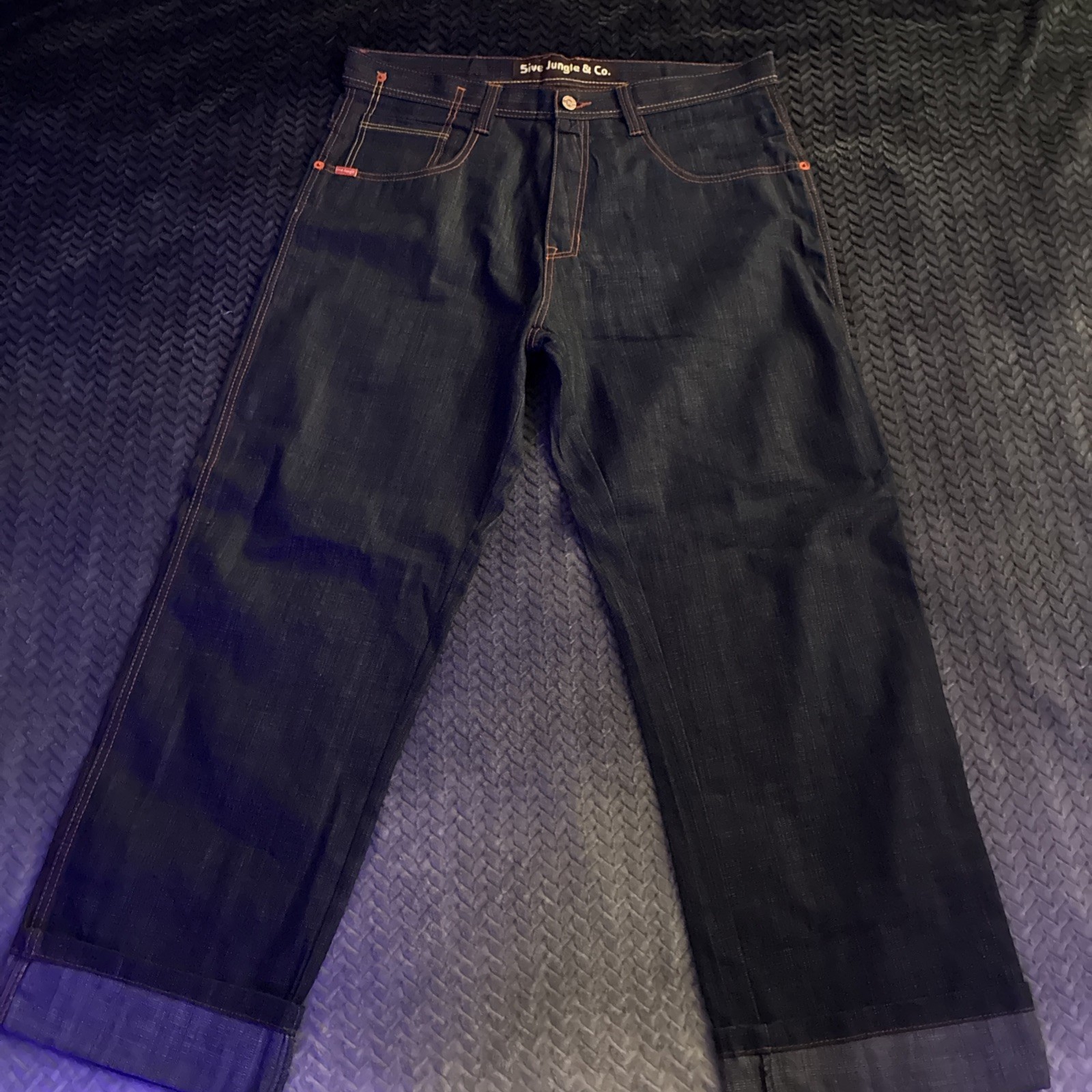Vintage 5ive Jungle & Co Jeans Blue Men’s 38 x 32 Baggy Wide Leg Y2K Grunge