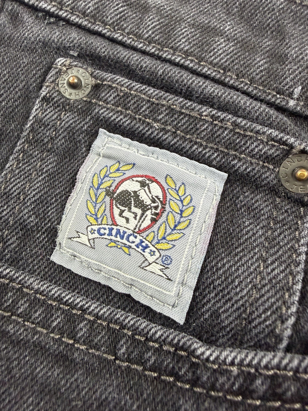 Cinch Black Silver Label Jeans Western Cowboy Straight Stretch Denim Mens 31×30