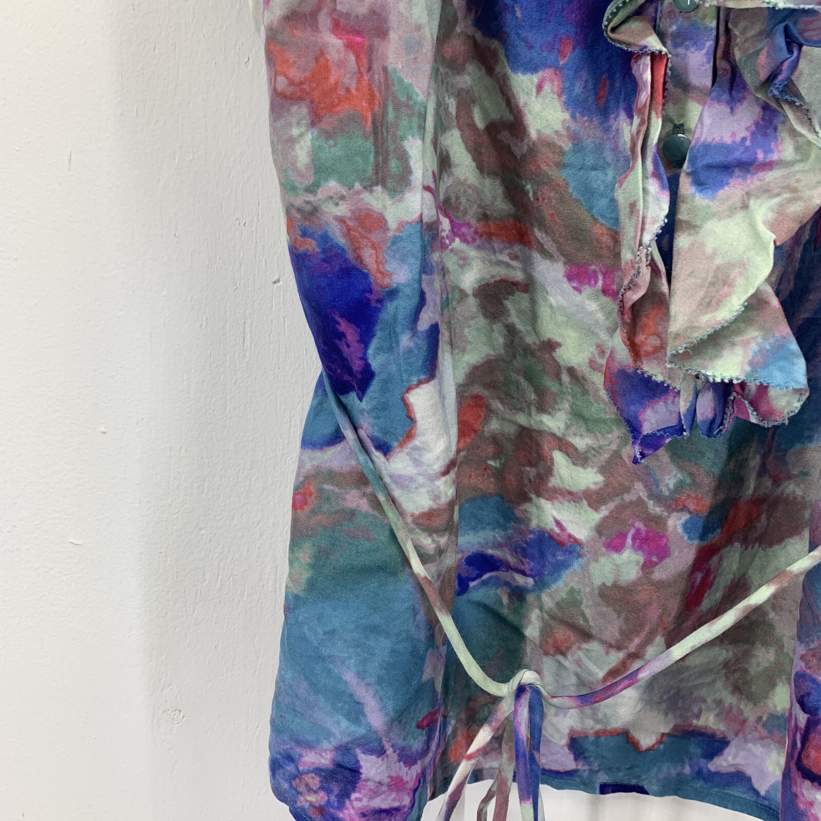 Anthropologie Postmark Womens 00 Blouse Tank Multicolor Artsy Flowy Silk Cotton