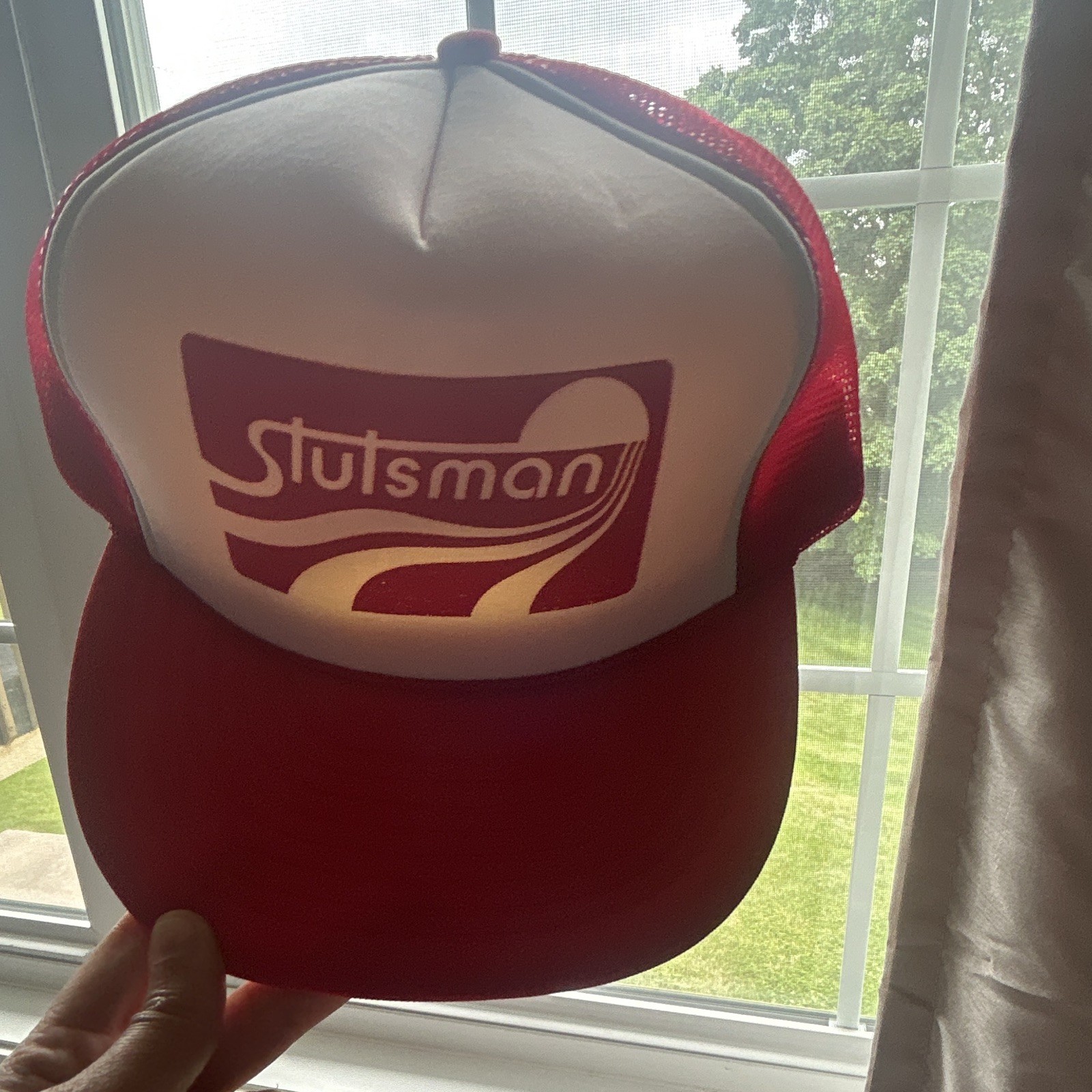 Otto Red/White Trucker Hat Solid Mesh Back Adjustable Snapback One Size Men