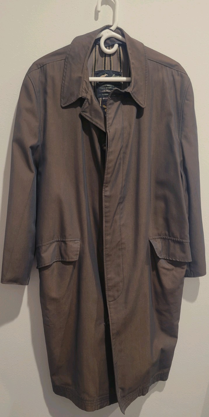 Chameleon Weatherproof Trench Coat Mens Brown Chartreuse Iridescent GOOD VTG