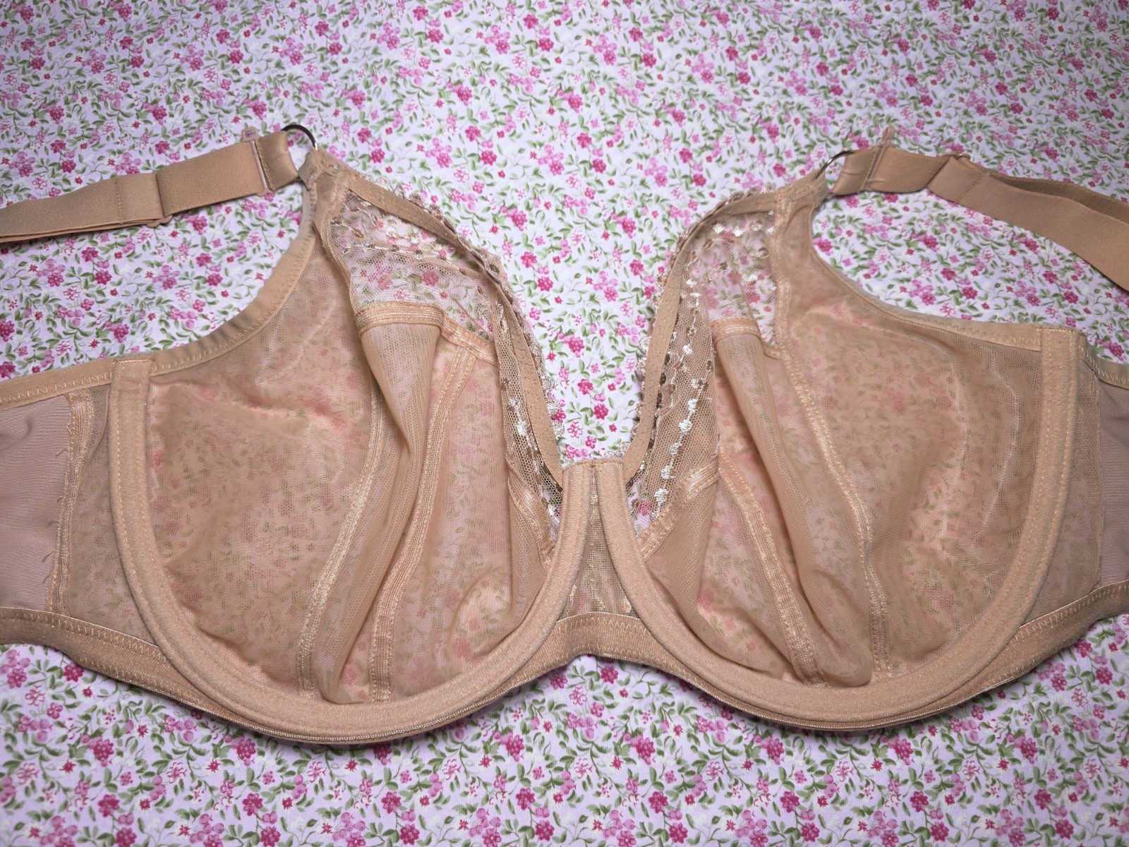 Elomi Matilda Underwire Plunge Bra EL8900 Cafe Au Lait Size UK 36G – US 36I