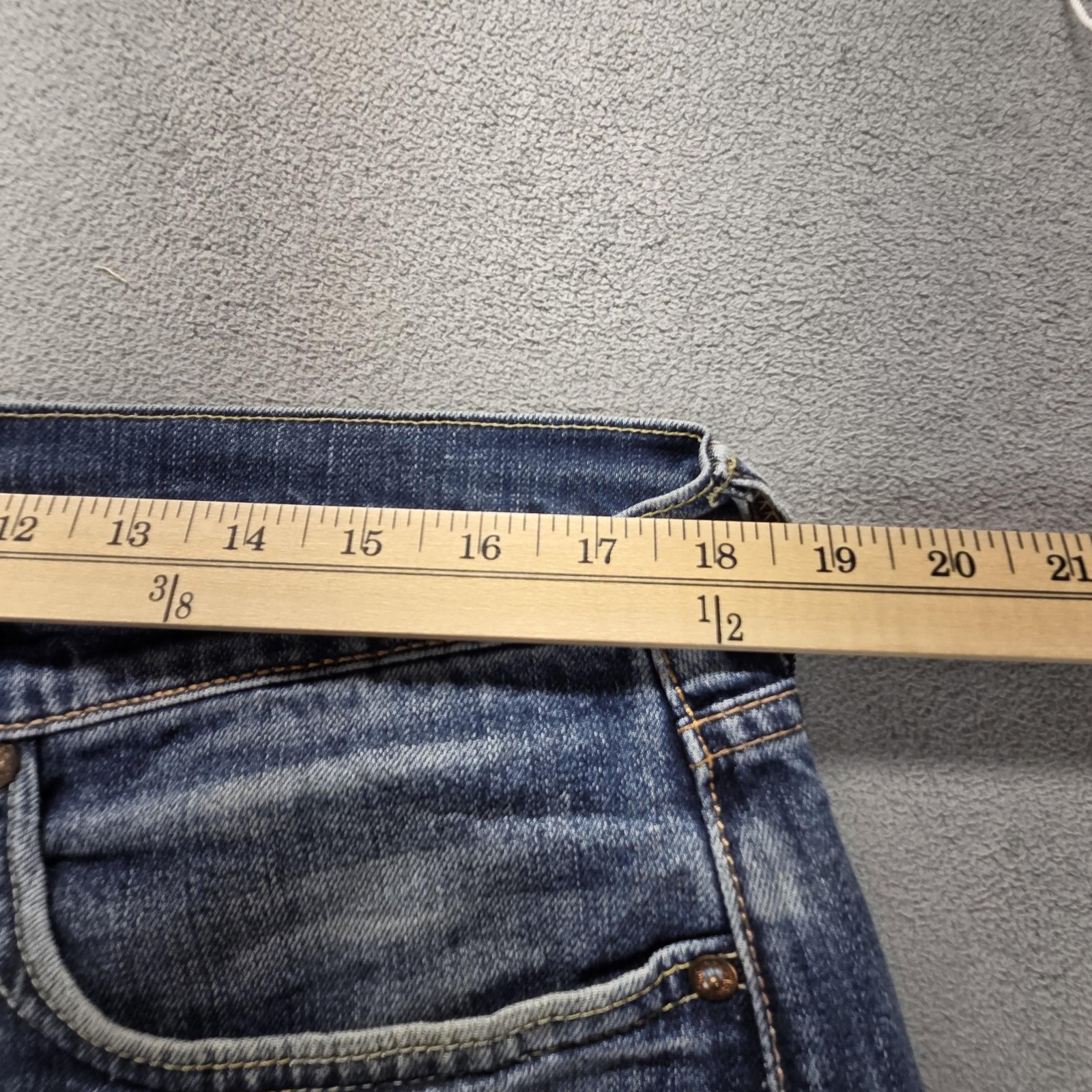 Levis 514 Jeans Mens Blue Selvedge Straight Whiskers Honeycomb Fits 36×34