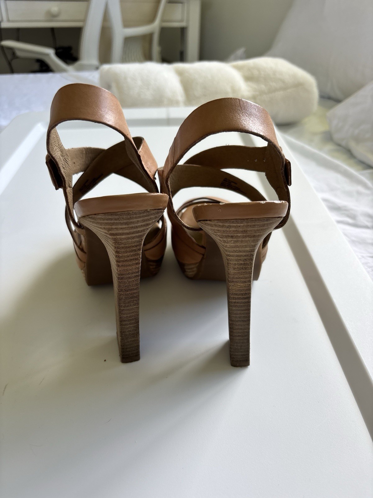 Jessica Simpson Tan Strappy High Heels Size 8 Summer Staple
