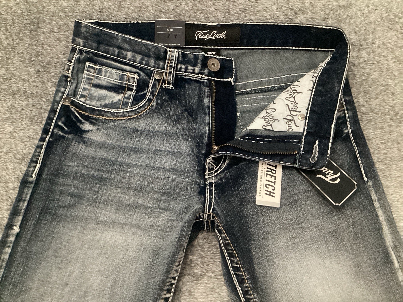 True Luck Straight Slim Fit Comfort Stretch Jeans Size Men’s Size 30×32 NEW