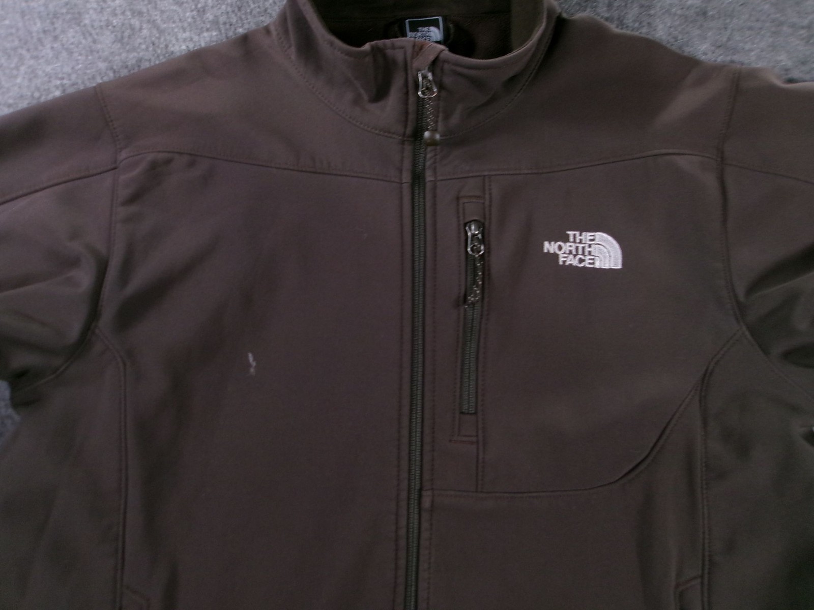 The North Face Softshell Jacket Men Extra Large Brown TNF Apex Zippered Pockets