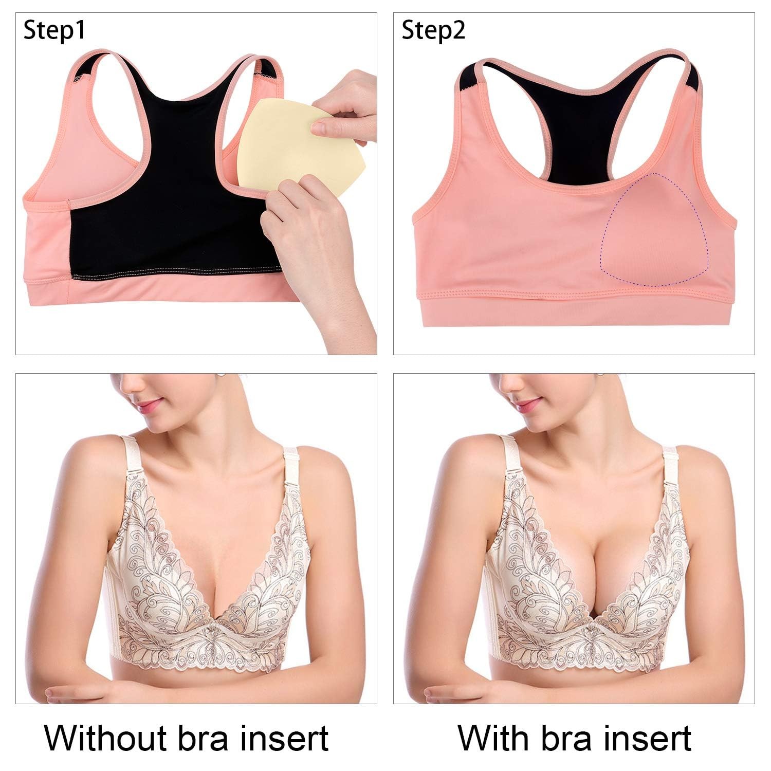Awpeye Bra Pads Inserts 6 Pairs, Bra Cups Inserts, Removable Breast Enhancers…