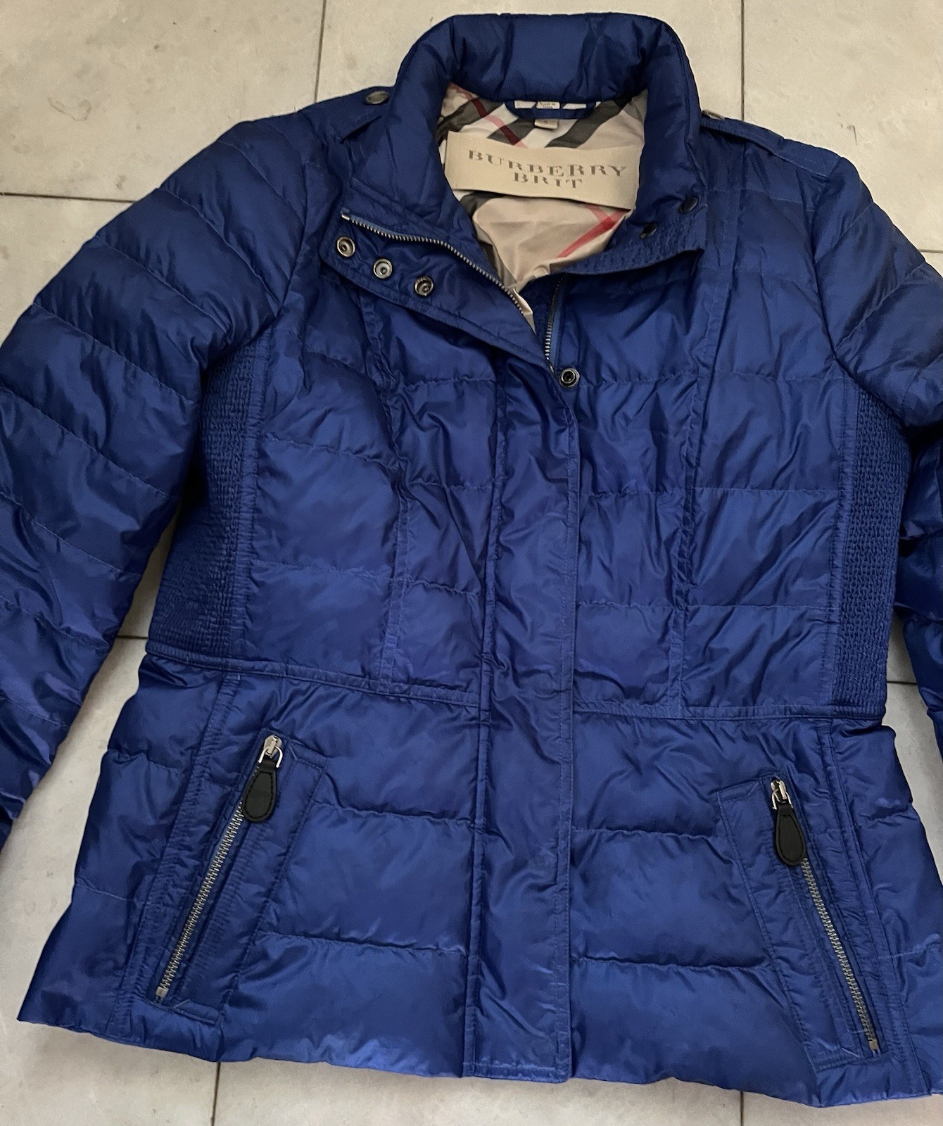 Burberry Brit Women’s Blue puffer down jacket size Large