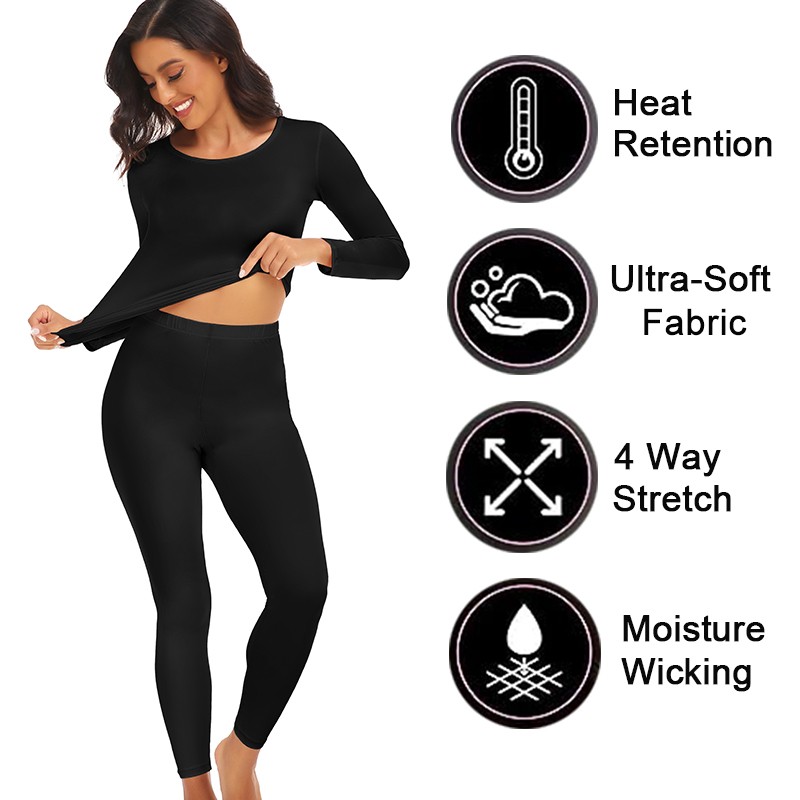 Women Thermal Underwear Long Johns Top Bottom Set Pants Base Layer Winter Warm