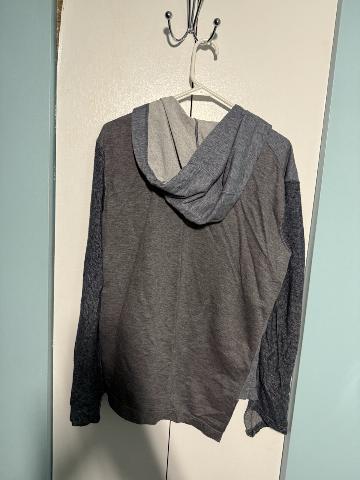 Comme des Garcons Homme Plus Zip Up Hoodie Blue Gray Cotton Wool Raglan M 2015