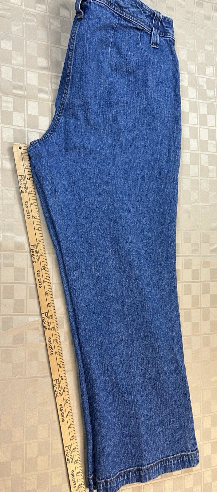 Khazana | 18W | Blue | Stretch Denim Front Pockets Belted Button Zipper Closure