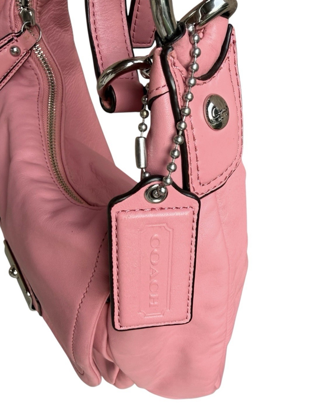 Coach Kristin Pink Leather Hobo Shoulder Bag Convertible Crossbody F22306