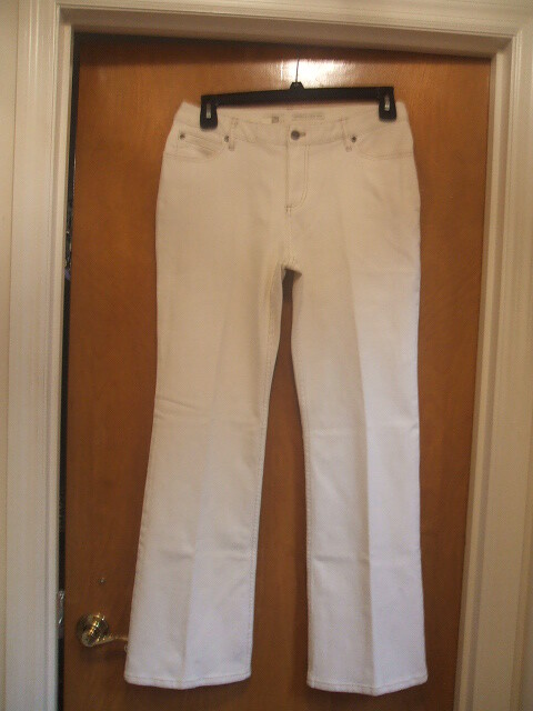 J Jill Eggshell Authentic Fit Sits Below Waist Pants Jeans Sz 10 NWT $79 Wide
