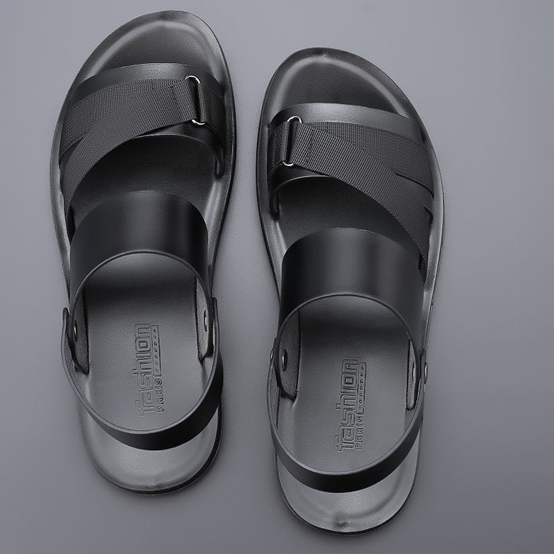 Men Microfiber Leather Sandals Casual Sports Summer Beach Shoes Home Slippers