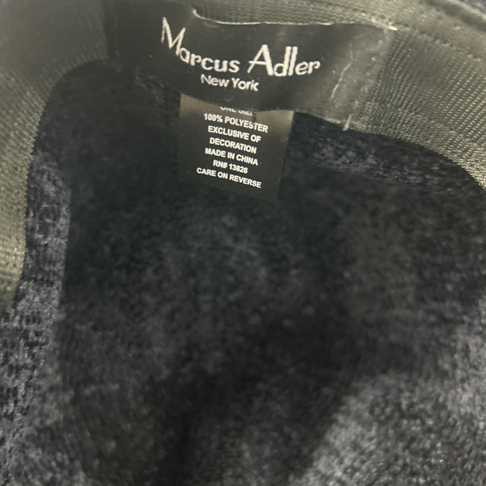 Marcus Adler Chenille Hat With Leather Trim Band Fall/Winter Boho Navy Blue