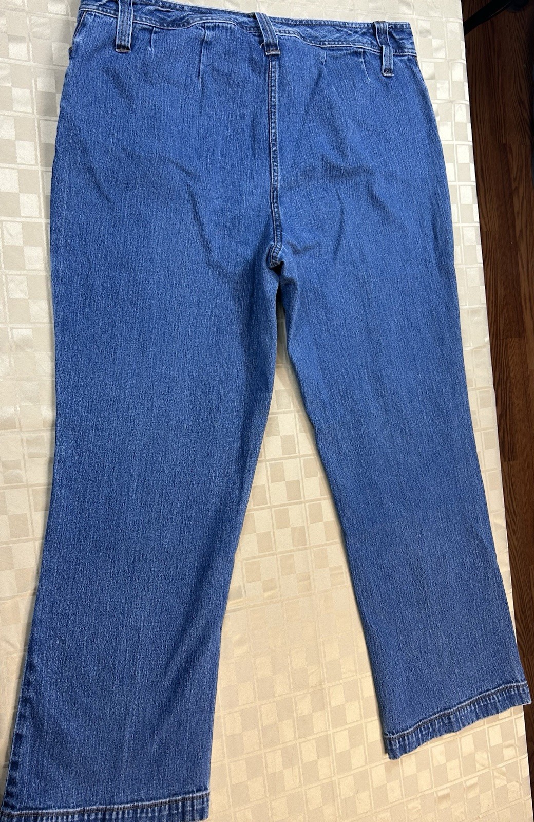 Khazana | 18W | Blue | Stretch Denim Front Pockets Belted Button Zipper Closure