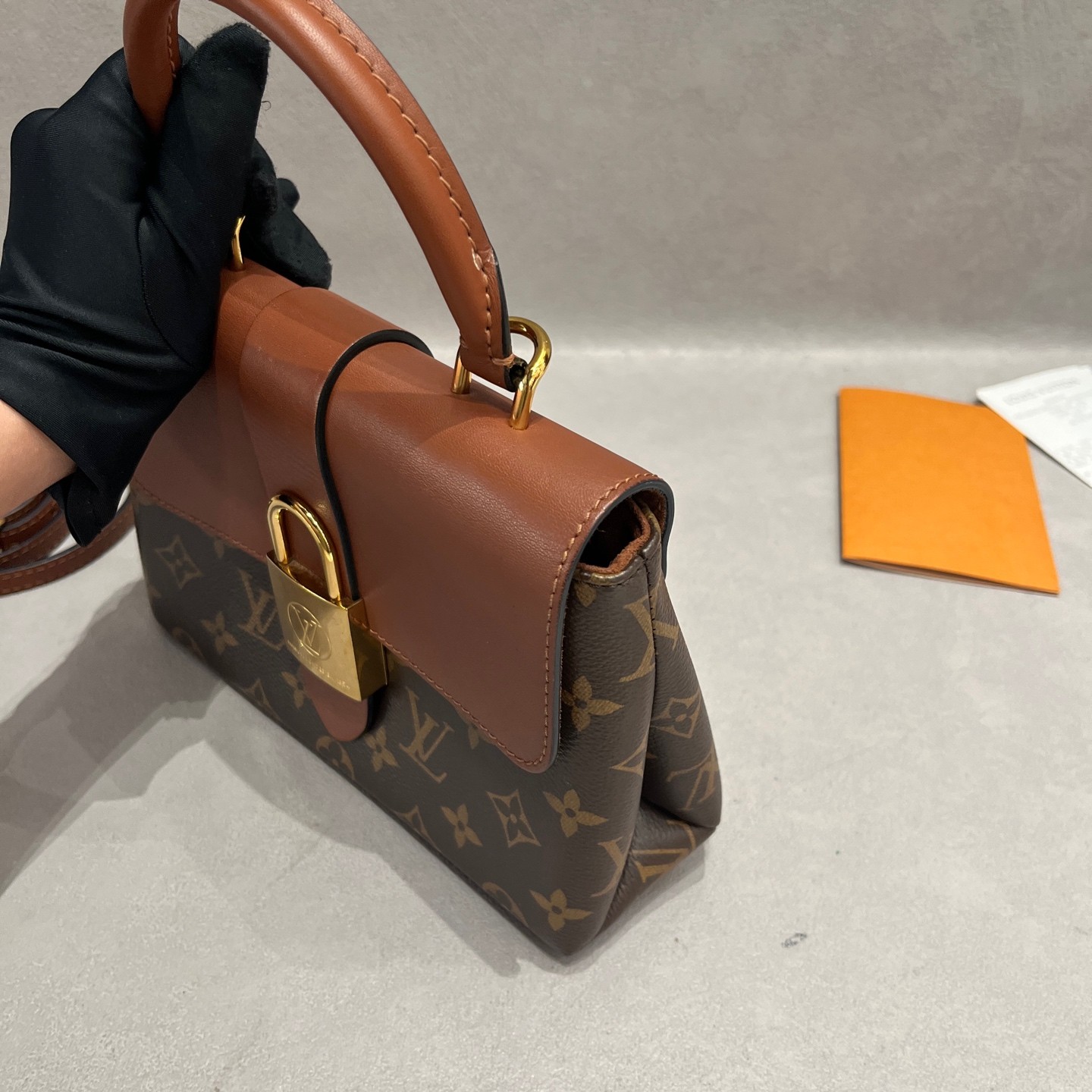 Louis Vuitton Locky BB Small Brown Monogram Caramel Top Handle Crossbody US Ship