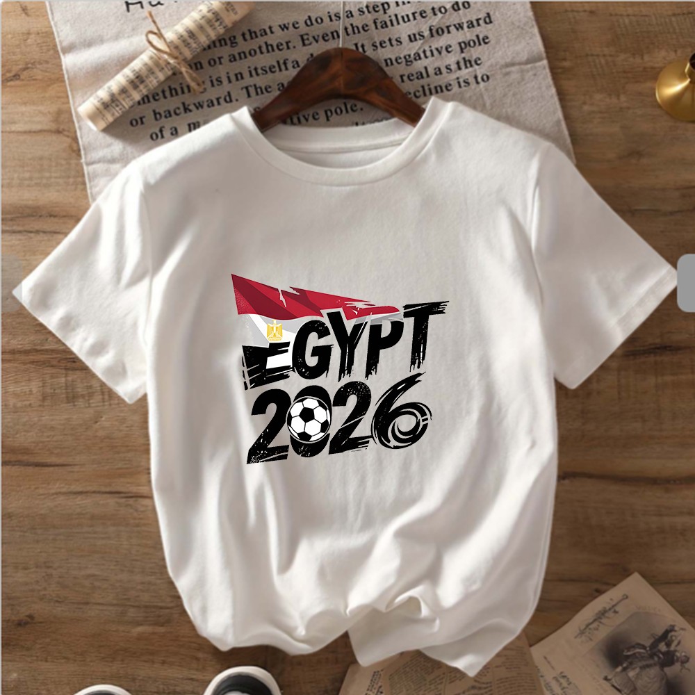 Egypt 2026 Soccer Flag Print T-Shirt Women’s Stylish Sports Enthusiast Shirt