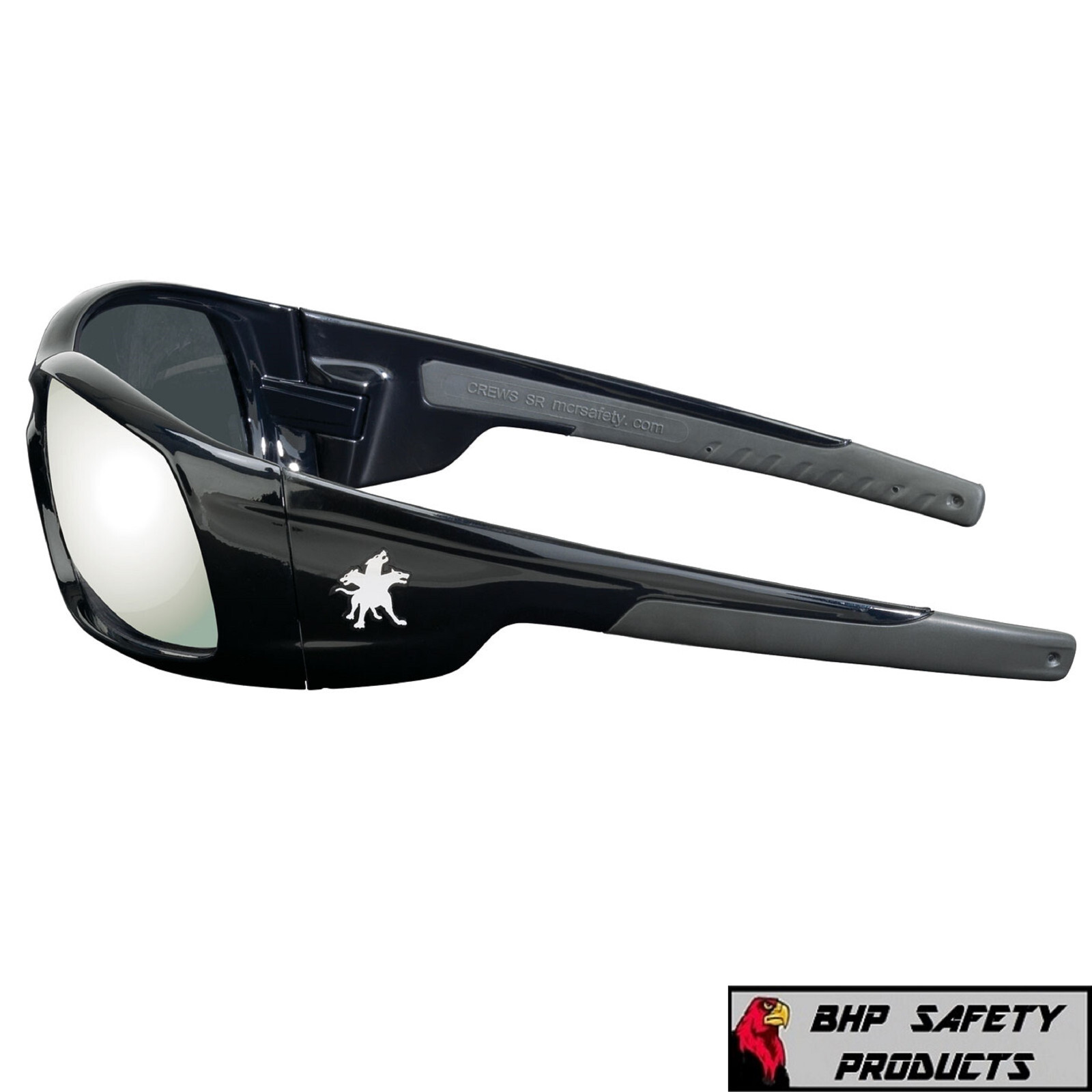 MCR CREWS SWAGGER SAFETY GLASSES SR117 BLACK FRAME/SILVER MIRROR LENS SUNGLASSES