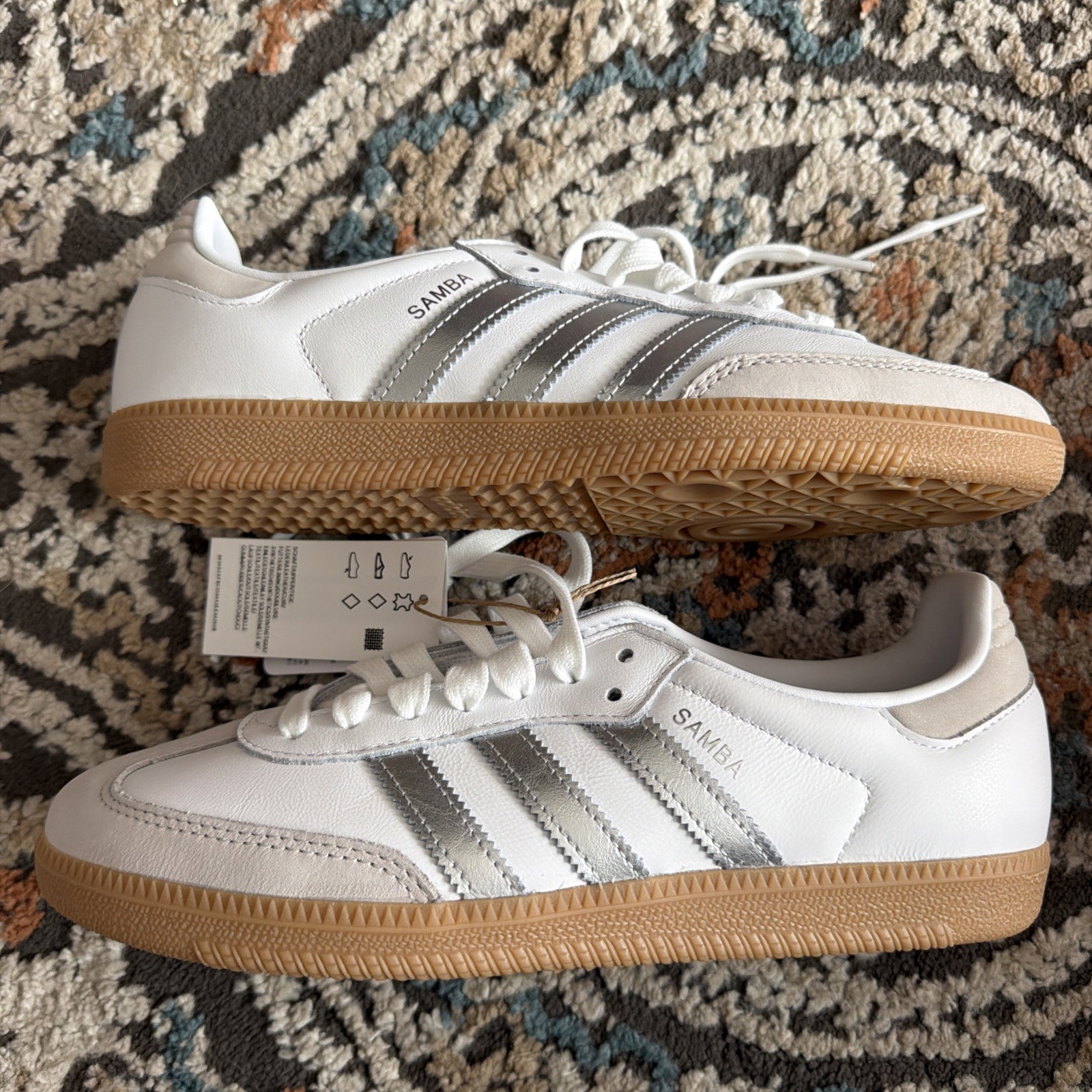 adidas Samba OG White Silver Metallic Grey W – JI2725 size 9W