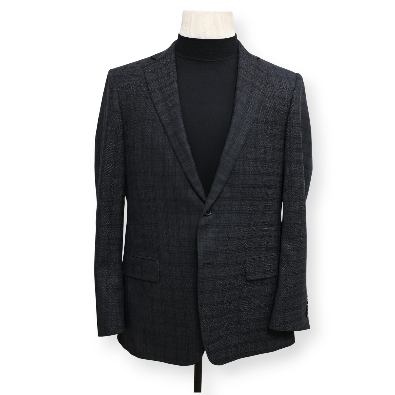 HART SCHAFFNER MARX mens dark gray PLAID sport coat suit jacket blazer 42 R