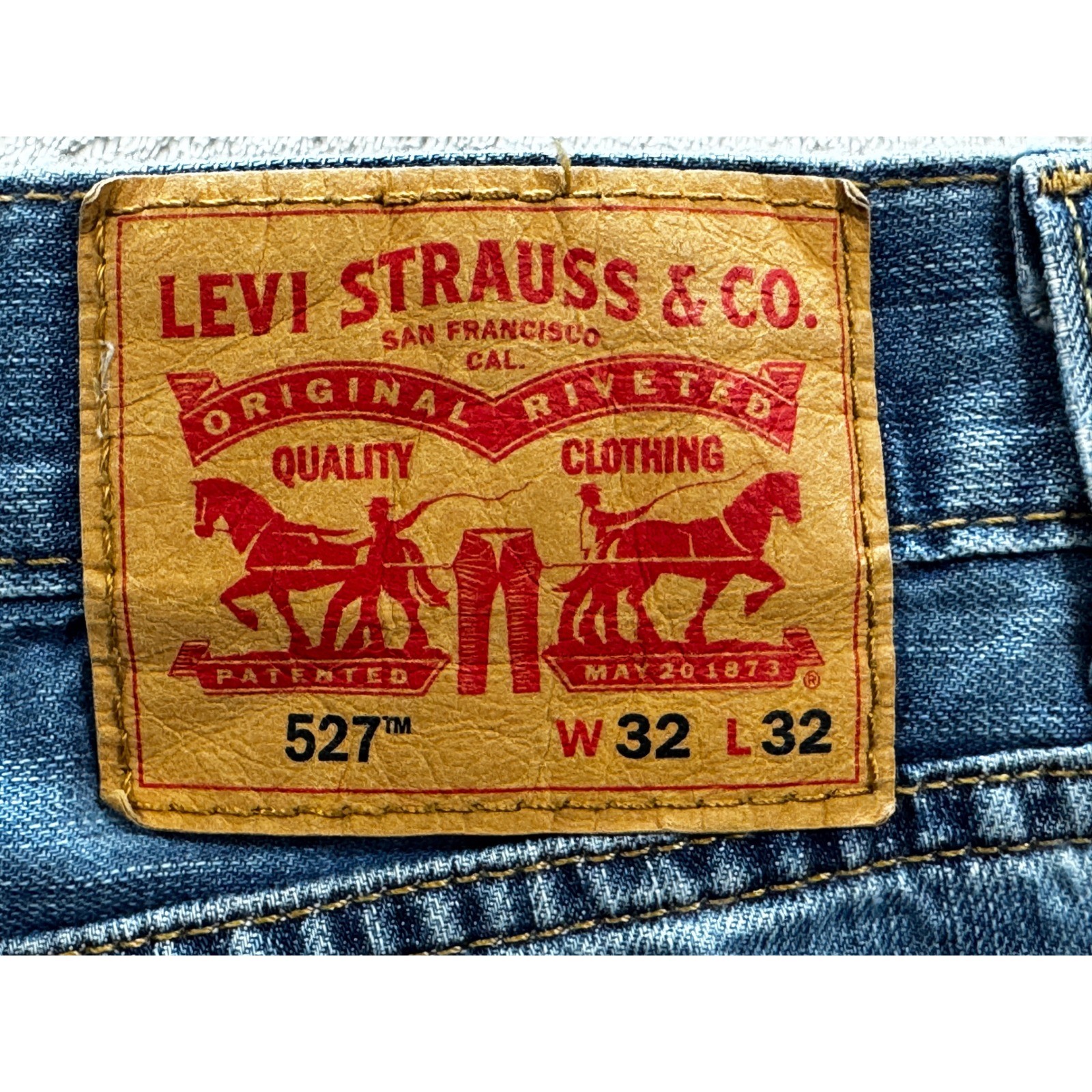Levi’s Mens 527 Slim Bootcut Low Rise Denim Blue Jeans 32×32 Meas: 33×31