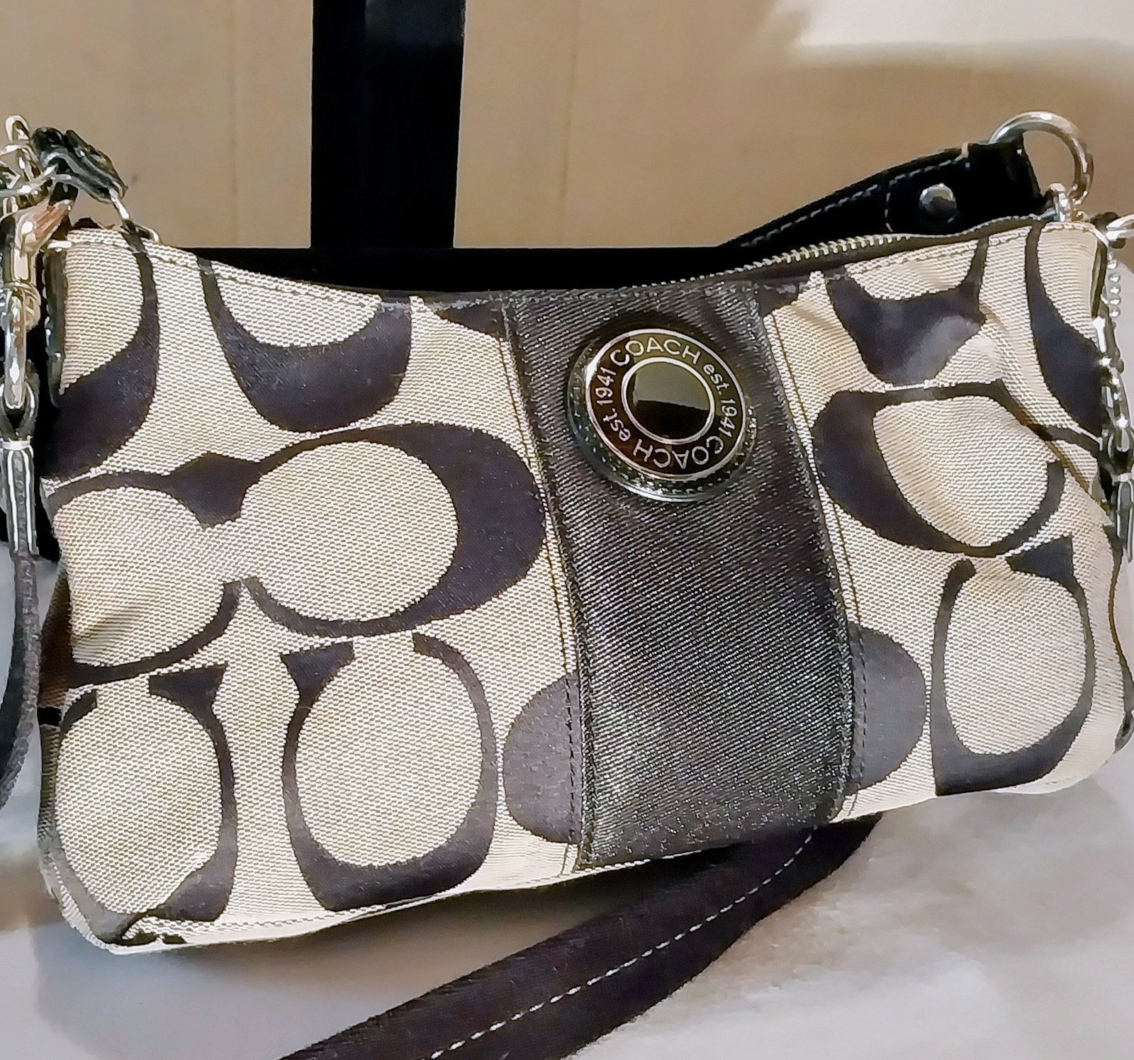 Coach Signature Stripe Demi Crossbody/Shoulder Bag F19218