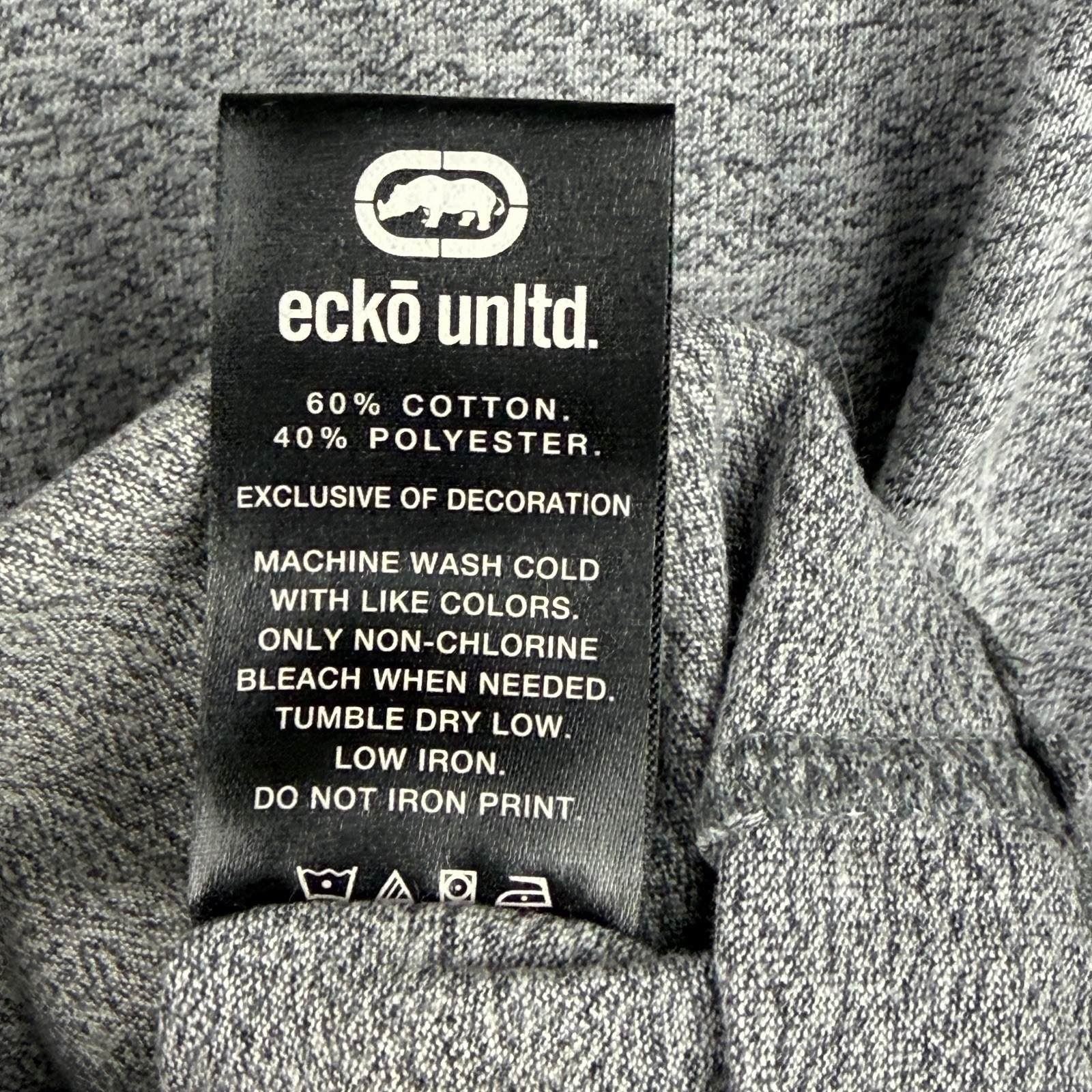 Ecko Unltd Shirt Mens 3XL Gray Marled Short Sleeve Logo Streetwear New With Tags
