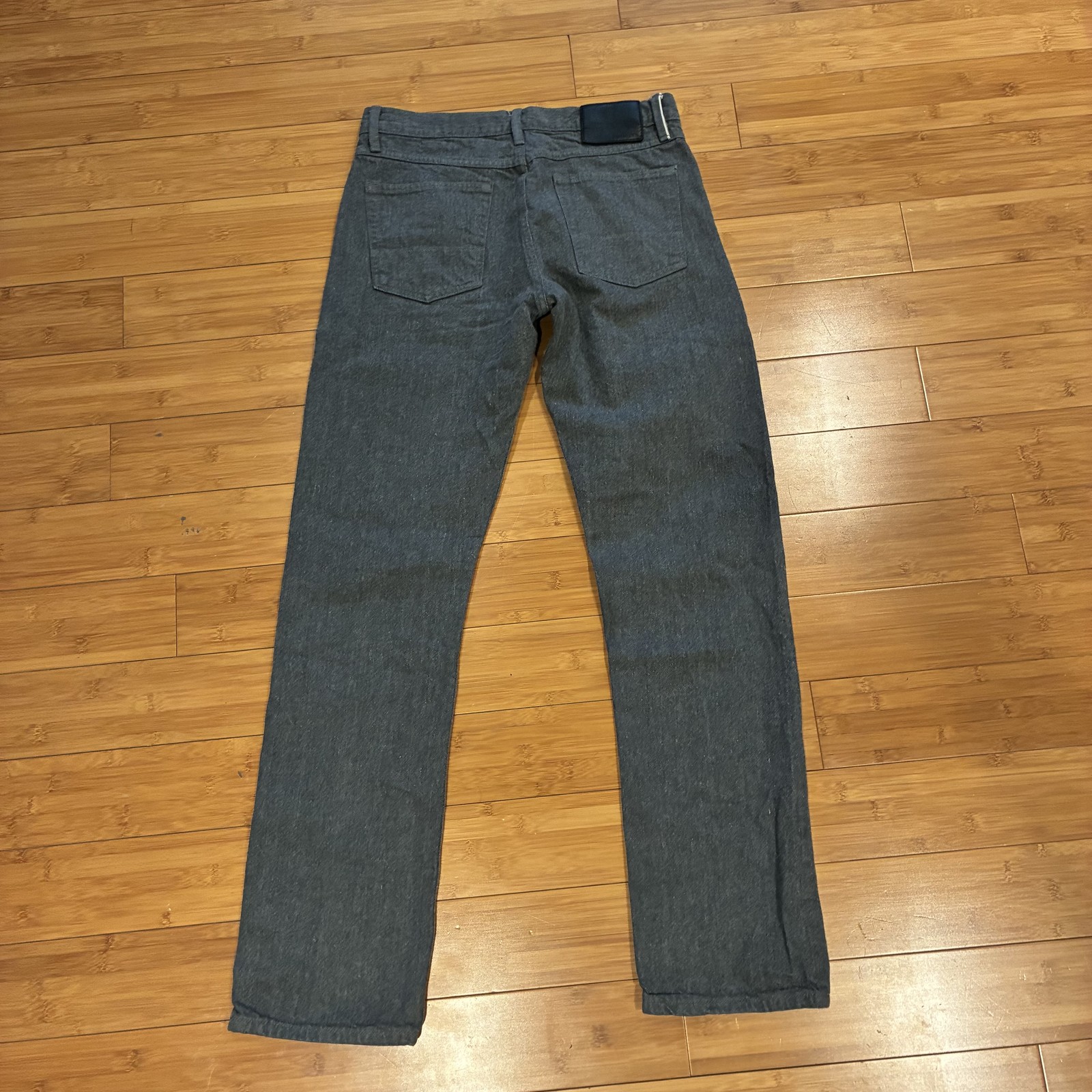Gustin California Straight Raw Men’s Grey Jeans 31×32 Selvedge Denim