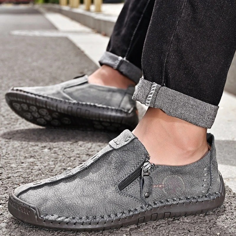 Men’s Handmade Leather Loafers Slip On Moccasins Soft Sole Casual Walking Shoes
