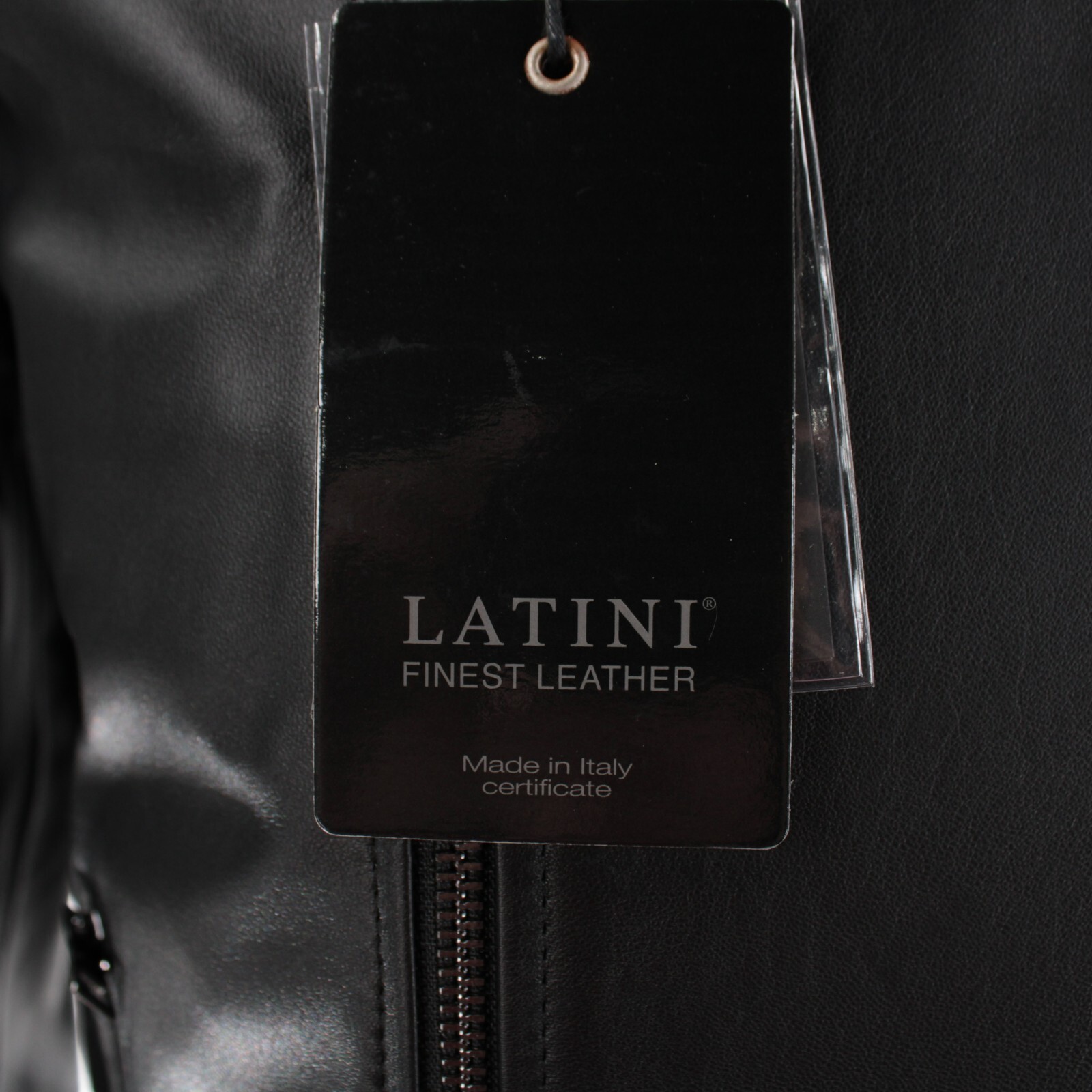 Latini NWD 100% Leather Asymmetrical Jacket Size 50 (M US) In Solid Black