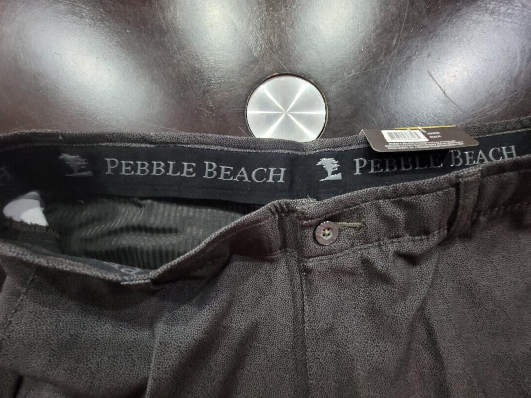 PEBBLE BEACH MEN’S DRY LUXE PERFORMANCE Black 9′ Inseam SHORTS 30,32,34,36,38,40