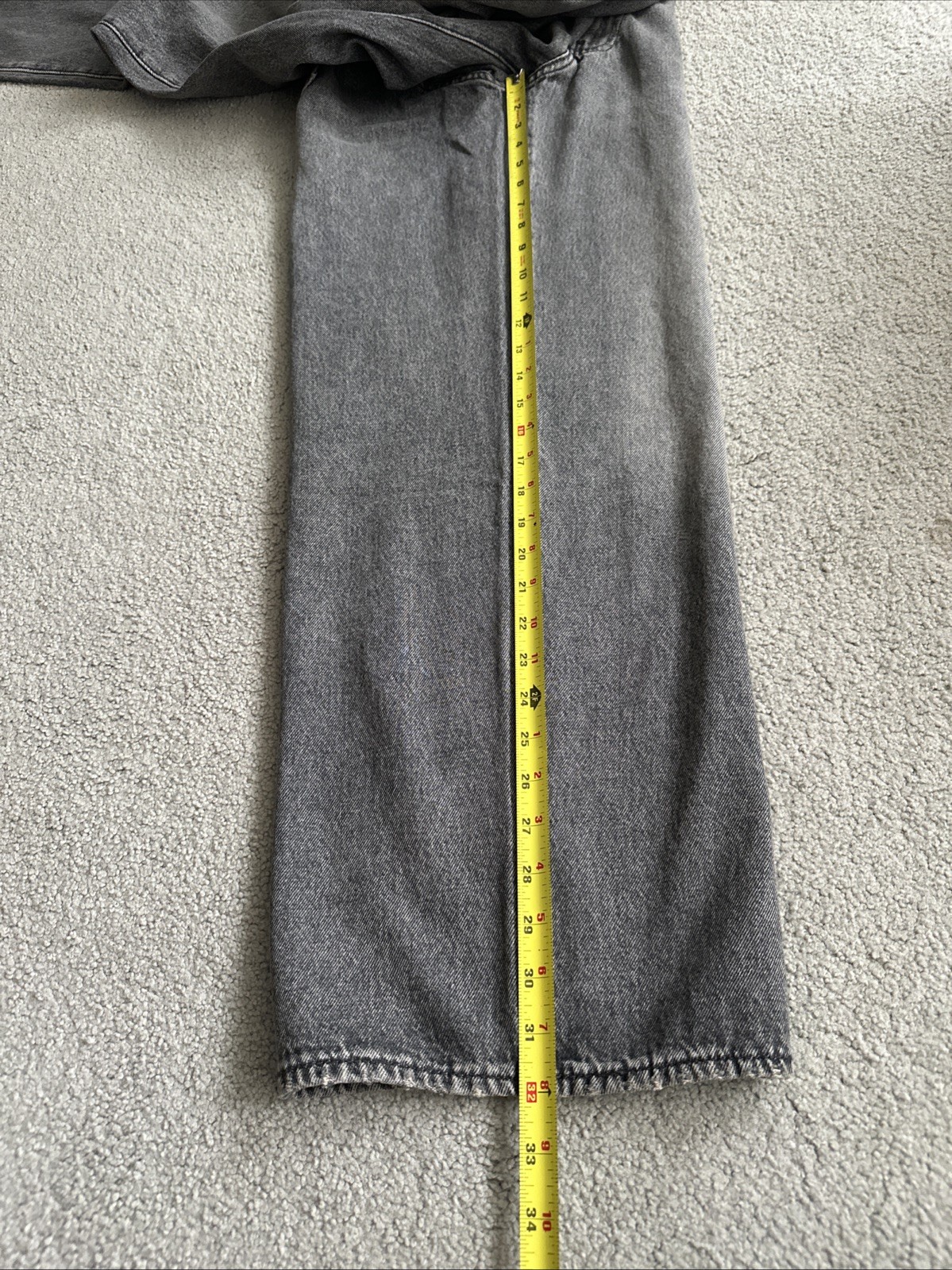 Levi ‘s Premium Men’s 578 Baggy Throughout Denim Jeans Sz. 36Wx32 Gray New