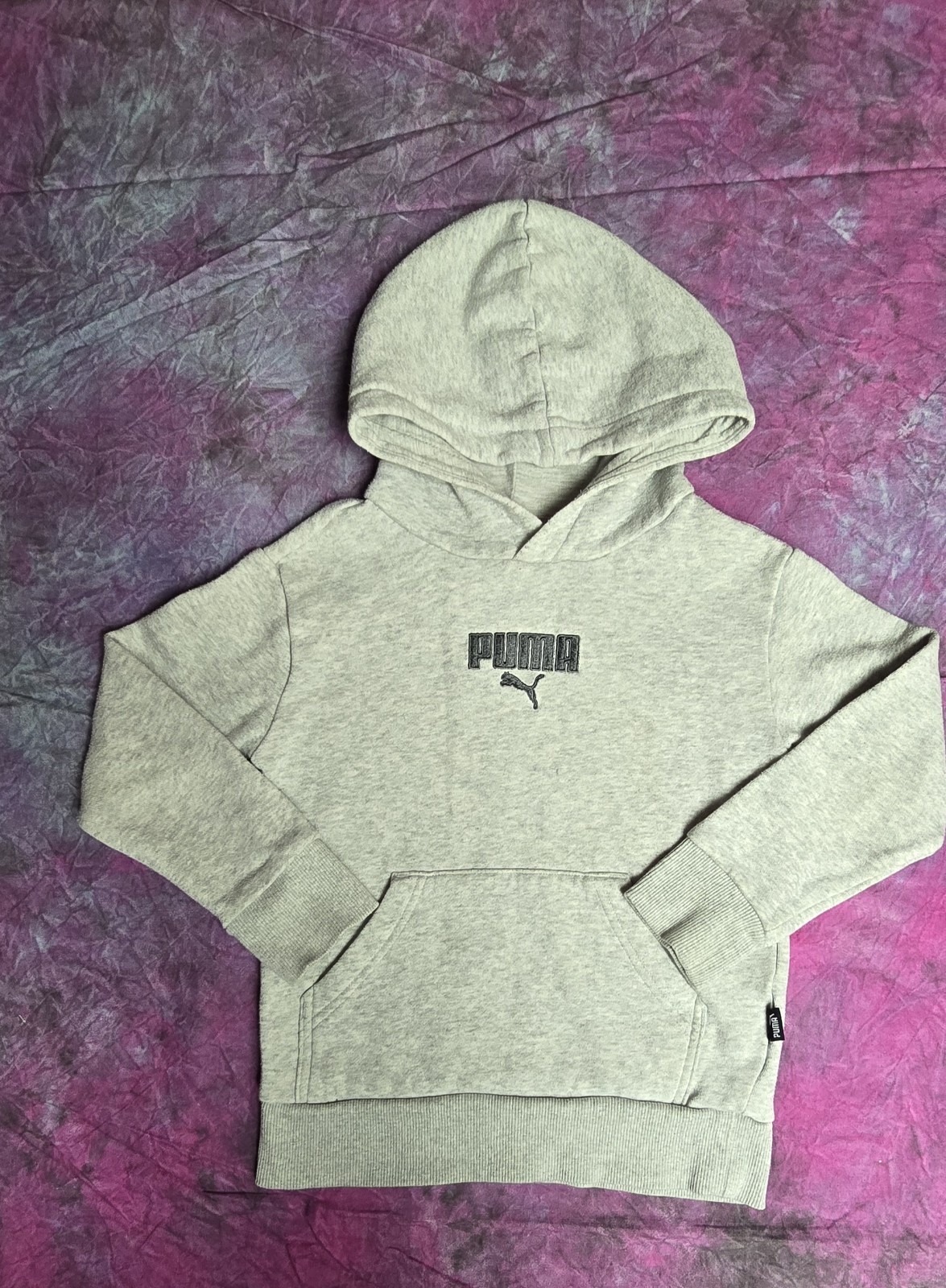 🩶 PUMA Kids’ Gray Pullover Hoodie – Size XS (5/6)