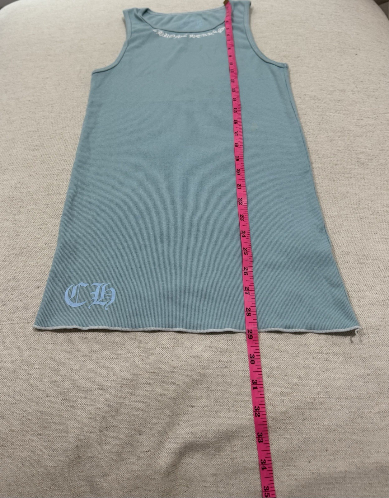 Chrome Hearts ‘Love You’ Miami Exclusive Ribbed Tank-top Baby Blue size M